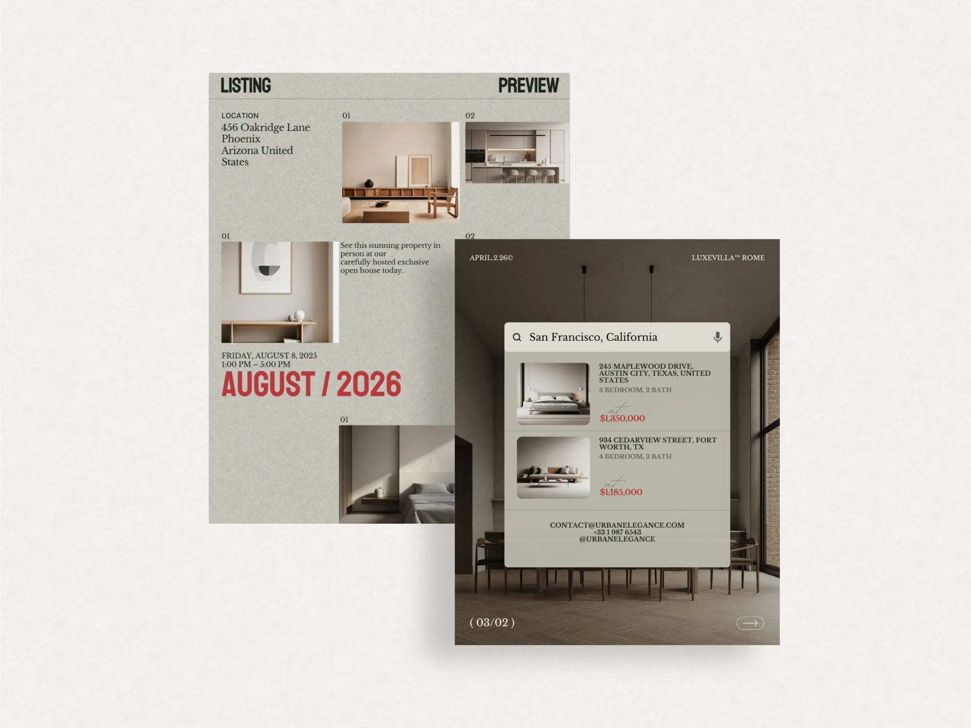Eye-catching real estate Instagram post template, ideal for property listings and updates, fully editable on Canva in 1080x1350 PX.
