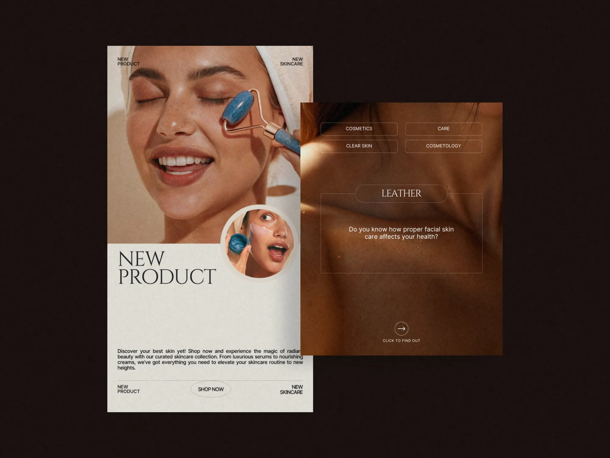 Engaging Instagram story template demonstrating skincare product benefits and tips, perfect for cosmetic stores' social media strategies.