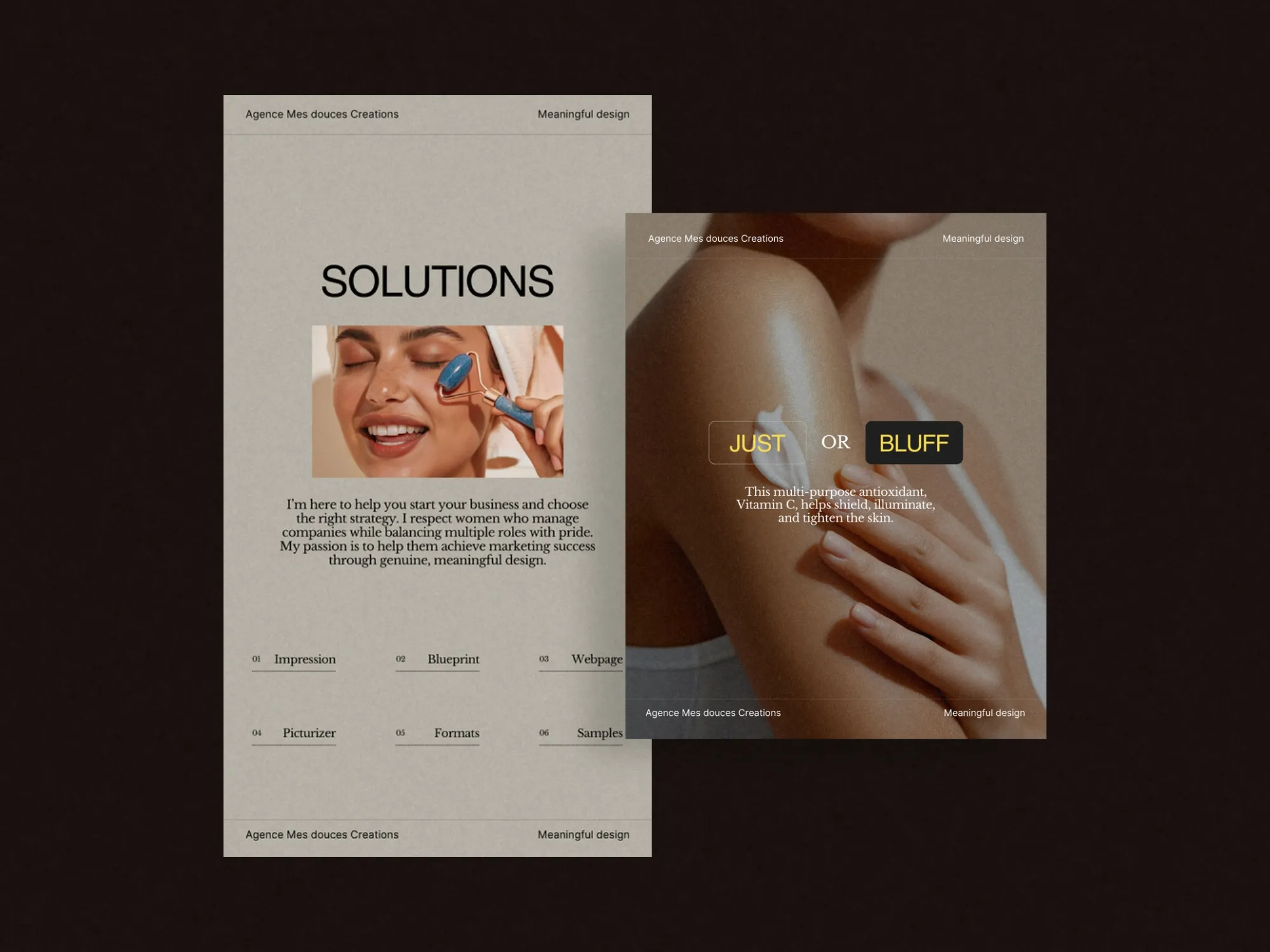 Chic Instagram story layout crafted for skincare content, offering a seamless way to present product ingredients and tips in a visually appealing format.