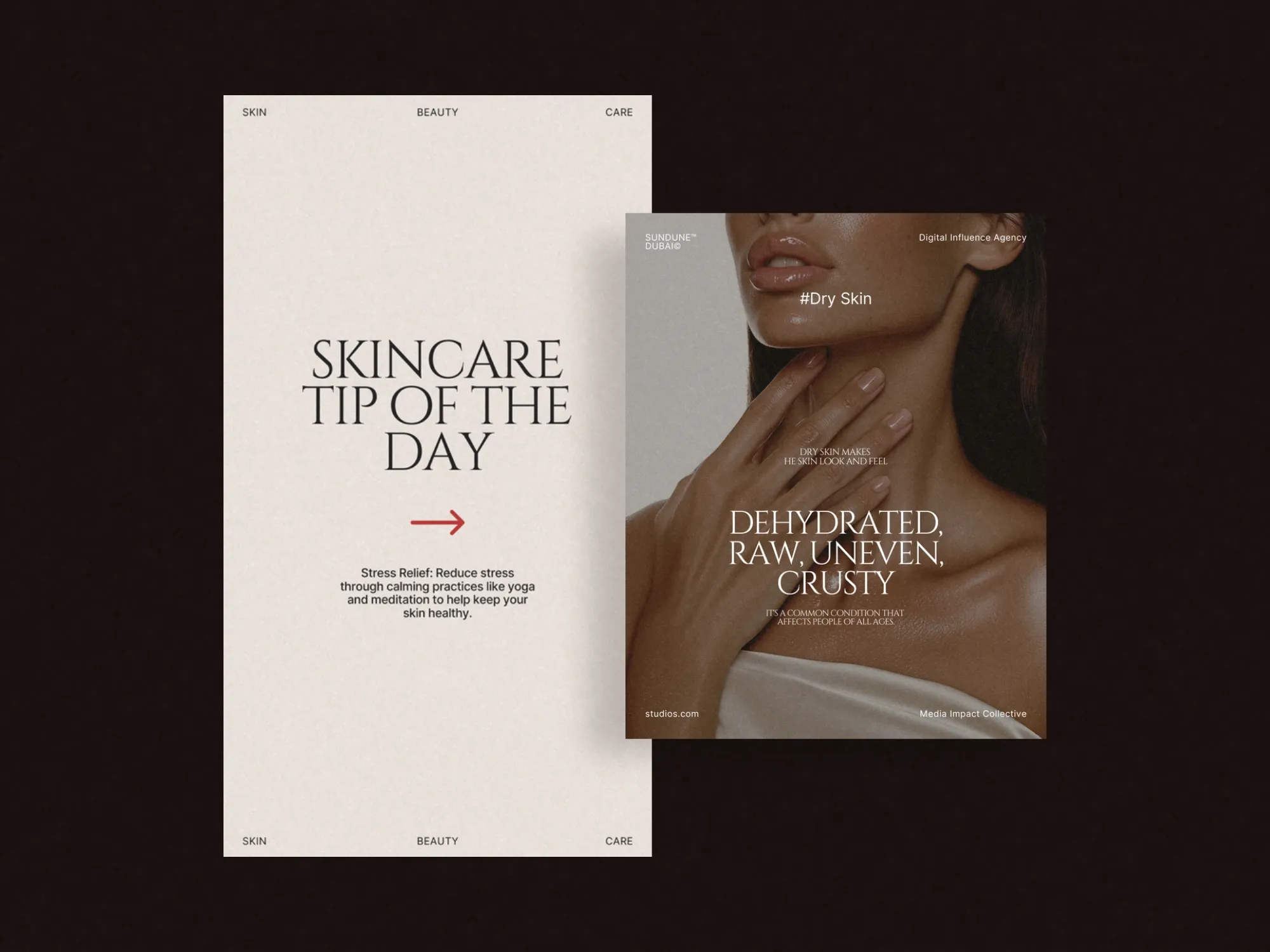 Chic Instagram post template designed for estheticians, perfect for artistic skincare visuals in Canva at 1080x1350 PX.
