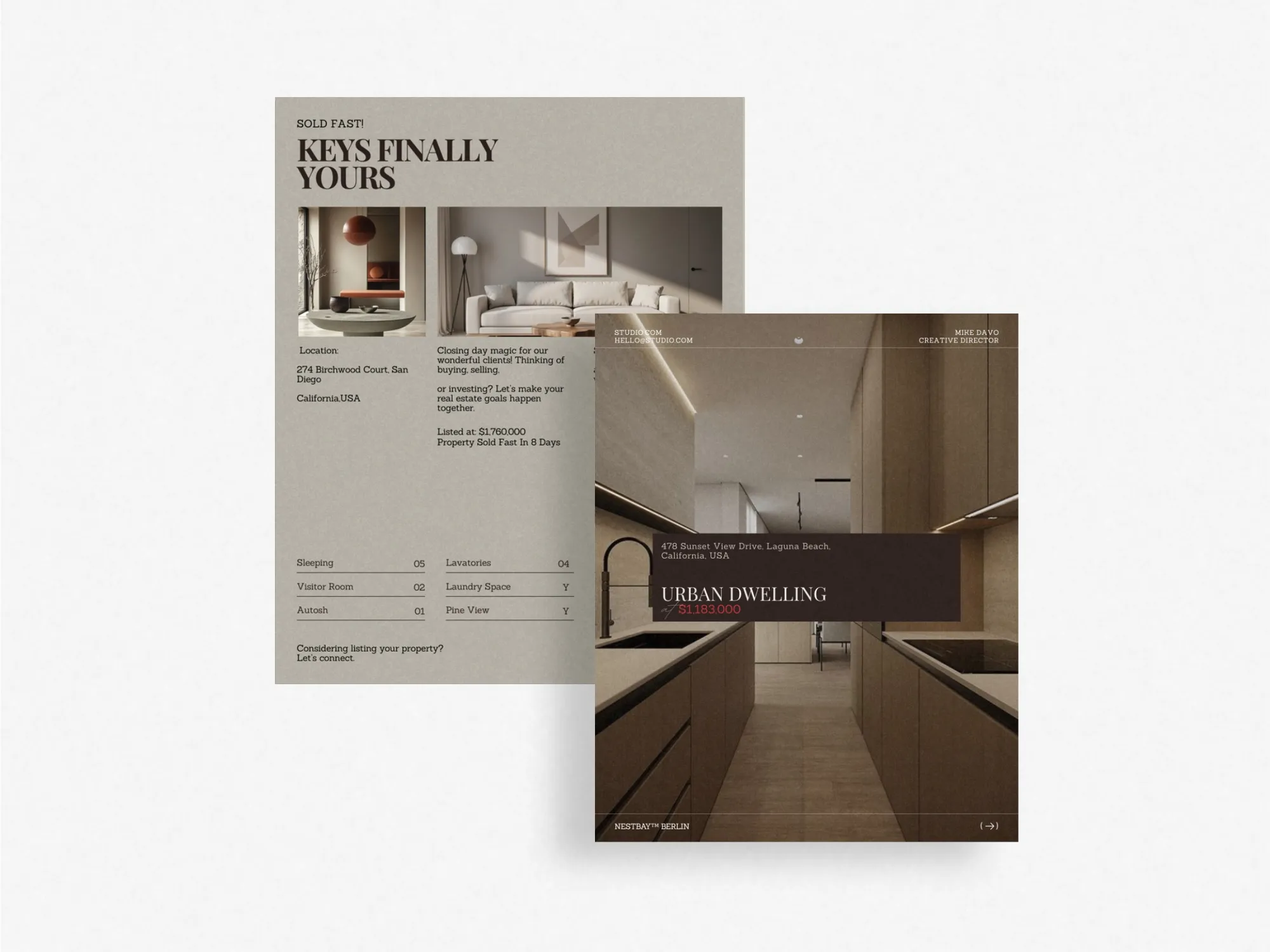 Professional realtor marketing content with 40 unique Canva templates, designed to elevate real estate Instagram posts to attract potential buyers.