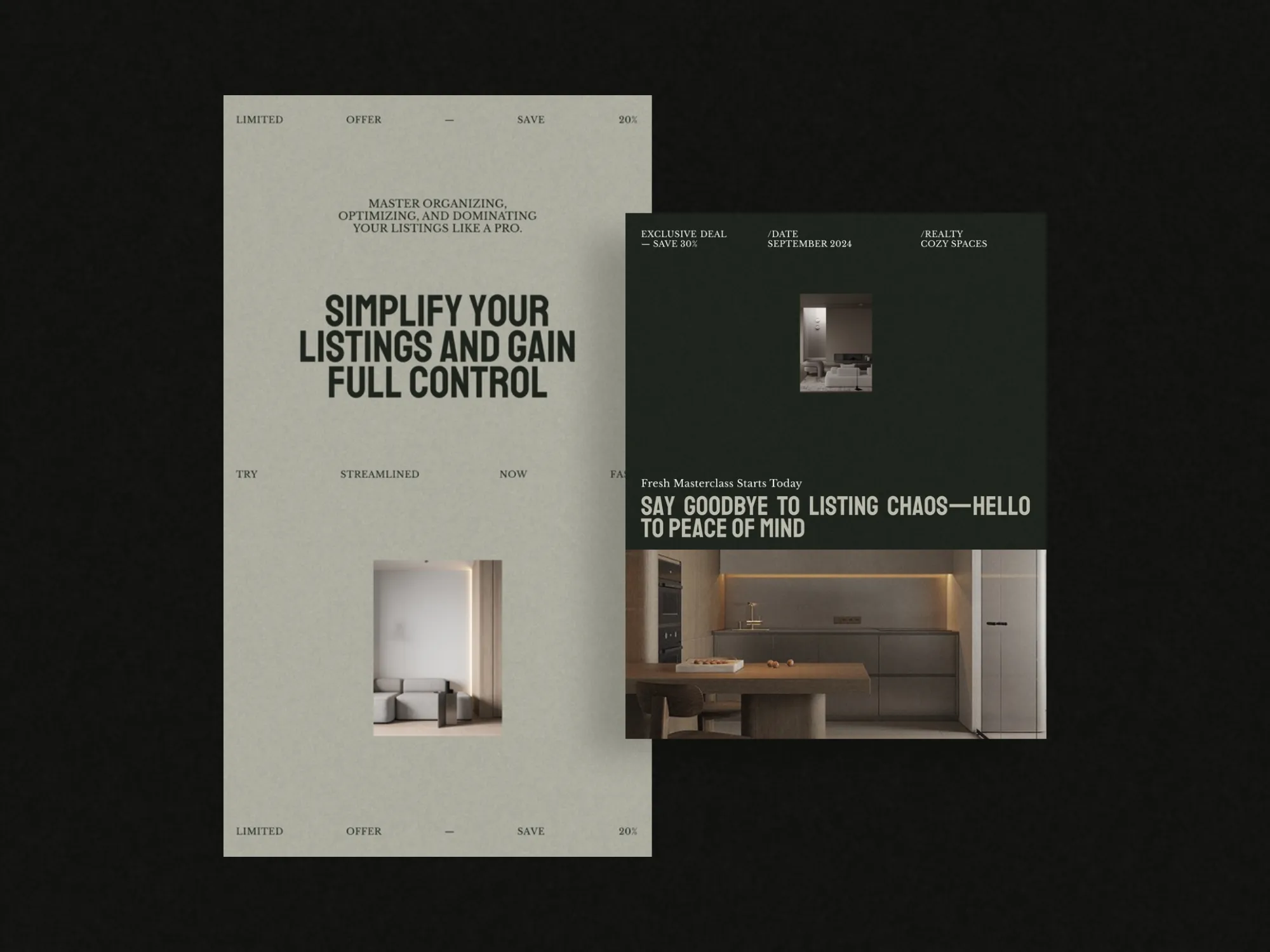 Versatile Canva realtor kit templates in 1080x1350 PX, crafted to ensure consistent branding while promoting property listings effectively.