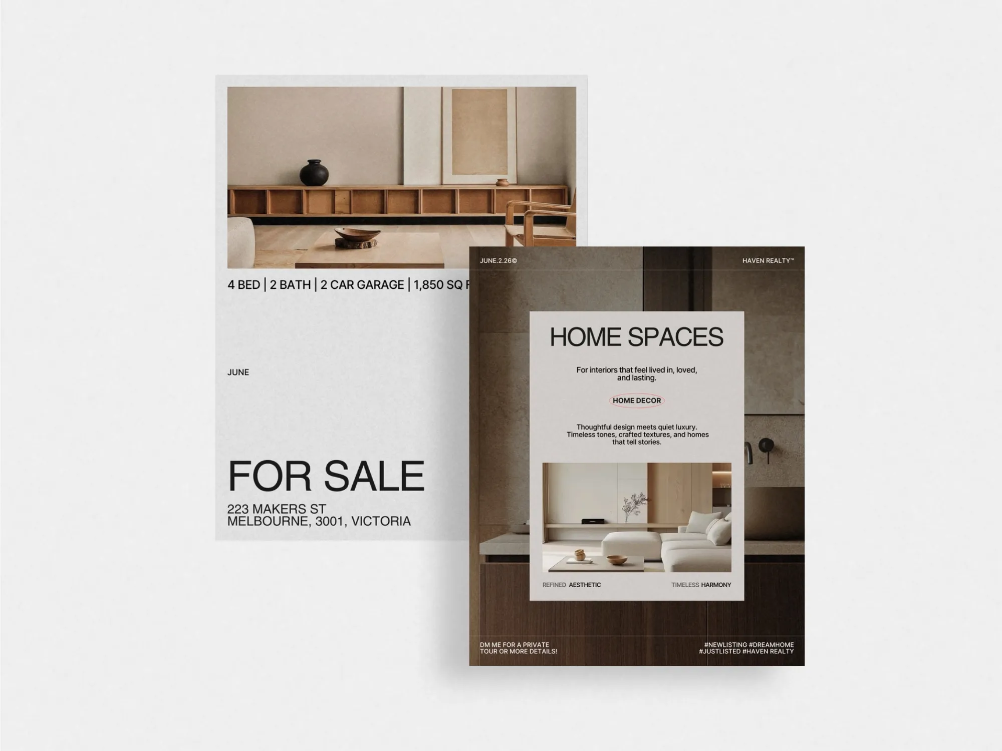 40 dynamic templates for real estate posts in Canva, perfect for agencies to present properties and engage prospective clients with style.