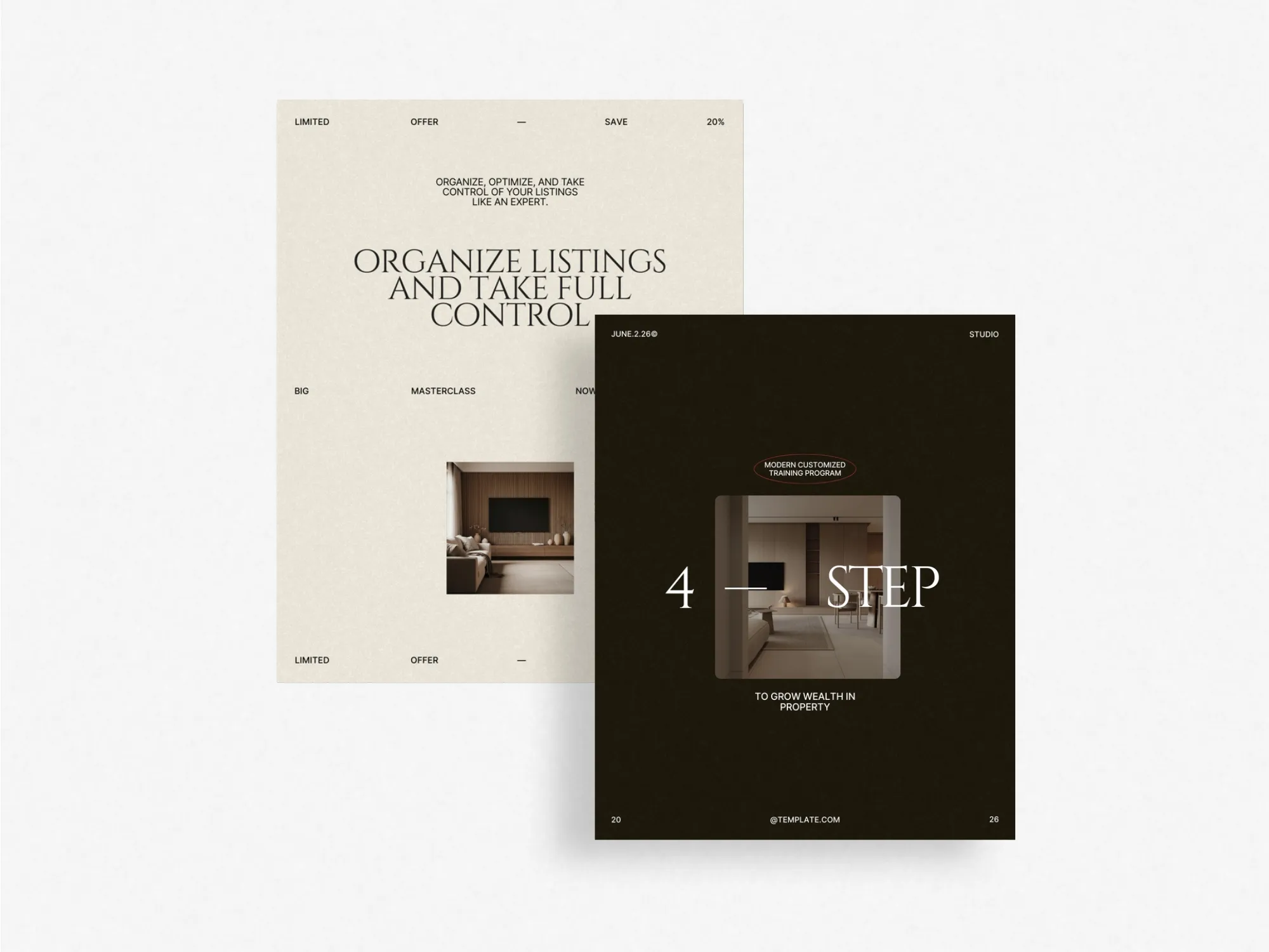 Versatile and chic Instagram post bundle designed for real estate professionals, enhancing listings with striking visuals in 1080x1350 pixels.