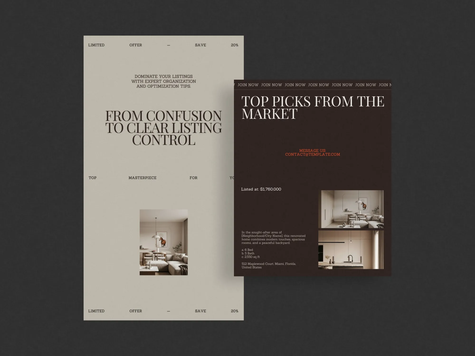 Stylish Instagram stories bundle featuring 240 real estate Canva templates, helping realty agencies maintain a cohesive online presence.