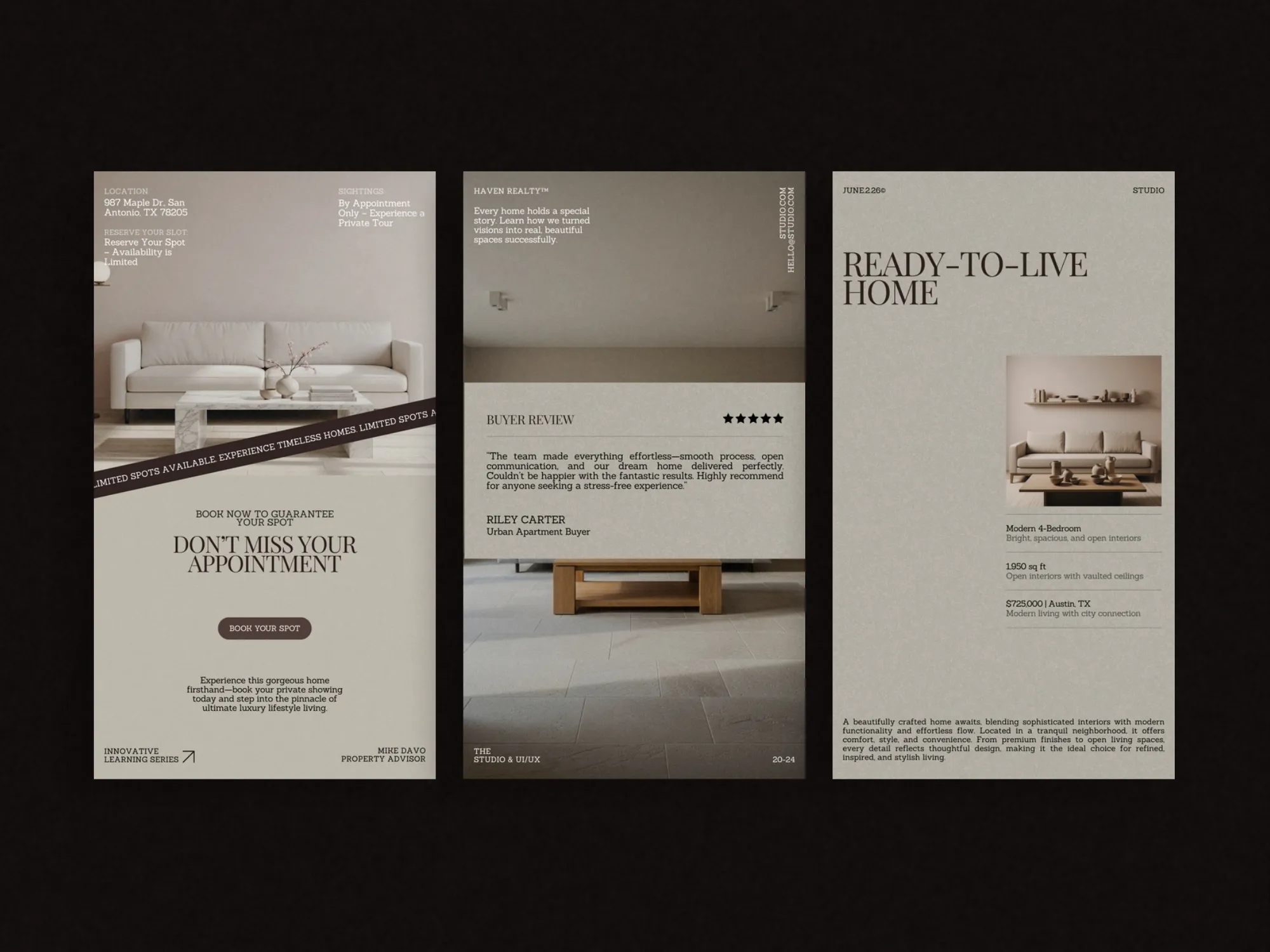 Promote your listings effectively with these customizable Instagram story templates perfect for realtors, featuring chic layouts and aesthetics.