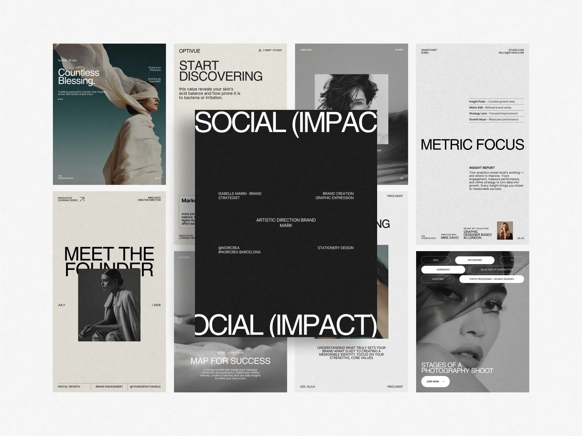 Engaging Instagram marketing templates in striking designs, ensuring consistent branding across platforms, perfect for digital marketing campaigns.