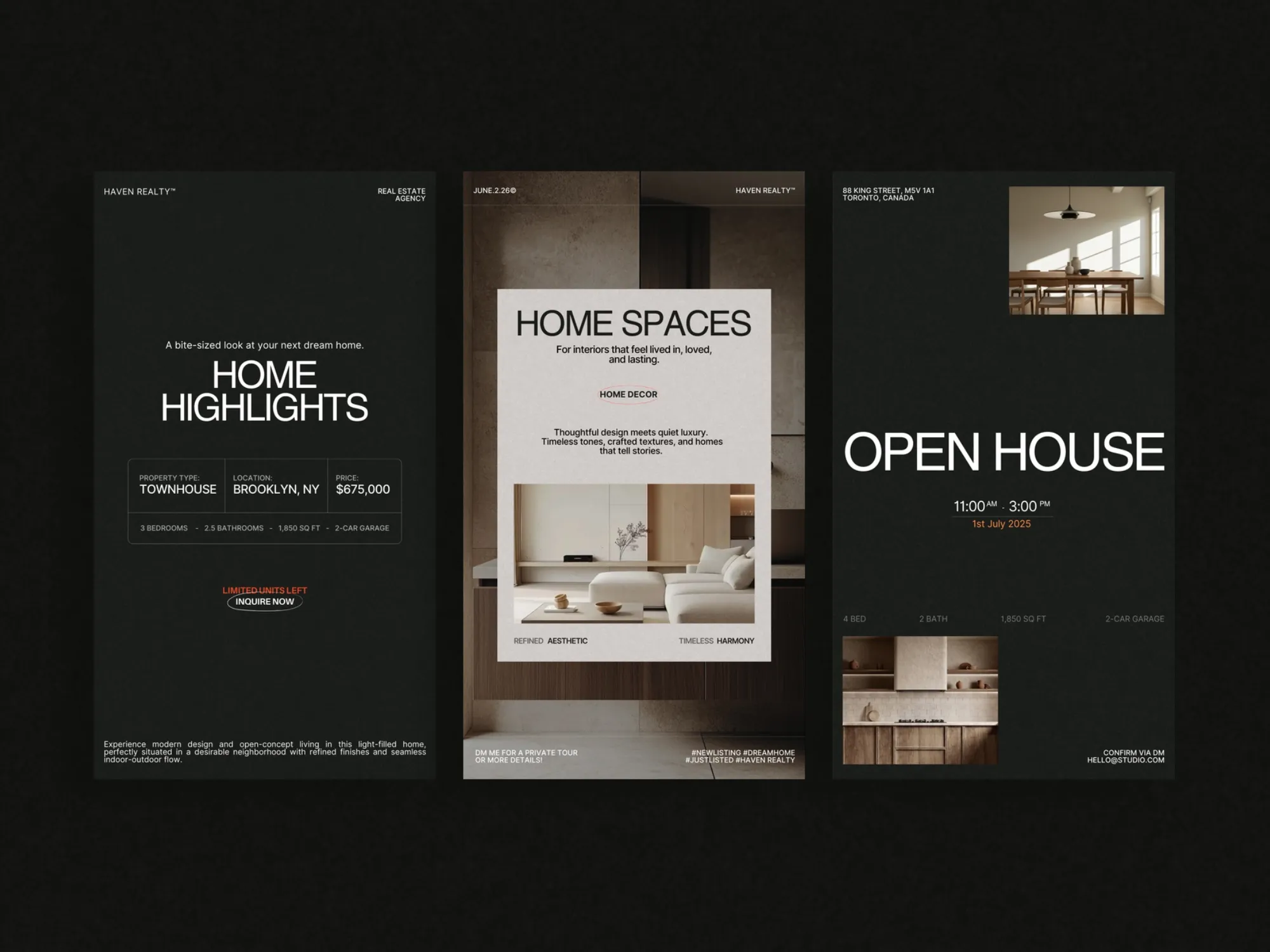 Elegant real estate Instagram story templates that enhance property presentation and reel in prospective buyers, sized perfectly for Canva.