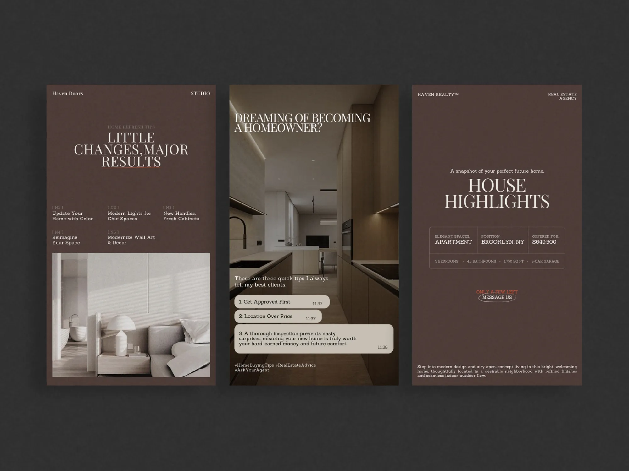 Innovative real estate story templates bundle, perfect for Instagram promotions, empowering property consultants to draw attention to listings effortlessly.