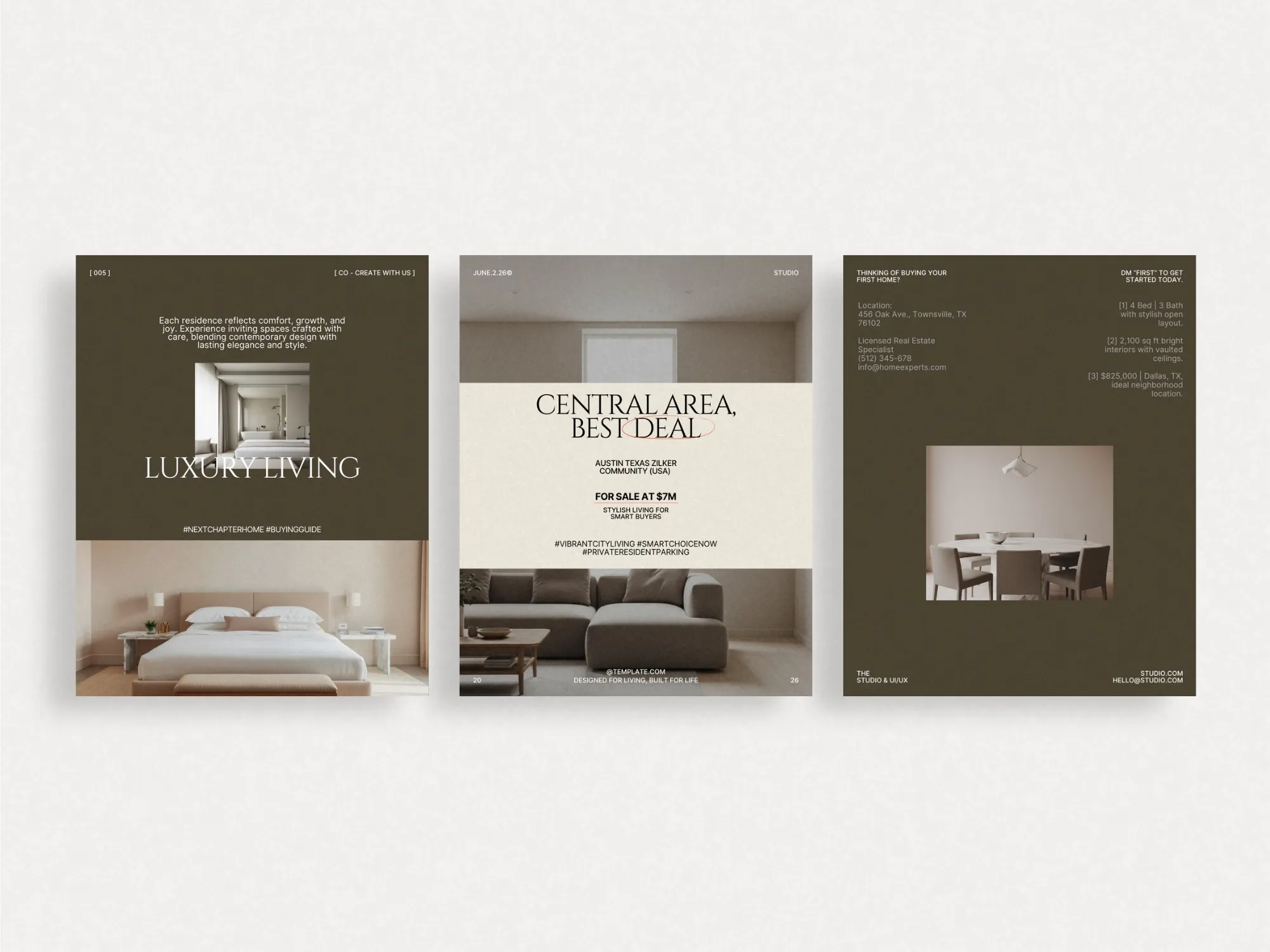 Elevate your real estate social media presence with 40 customizable Canva templates, optimized for engaging Instagram posts at 1080x1350 PX.