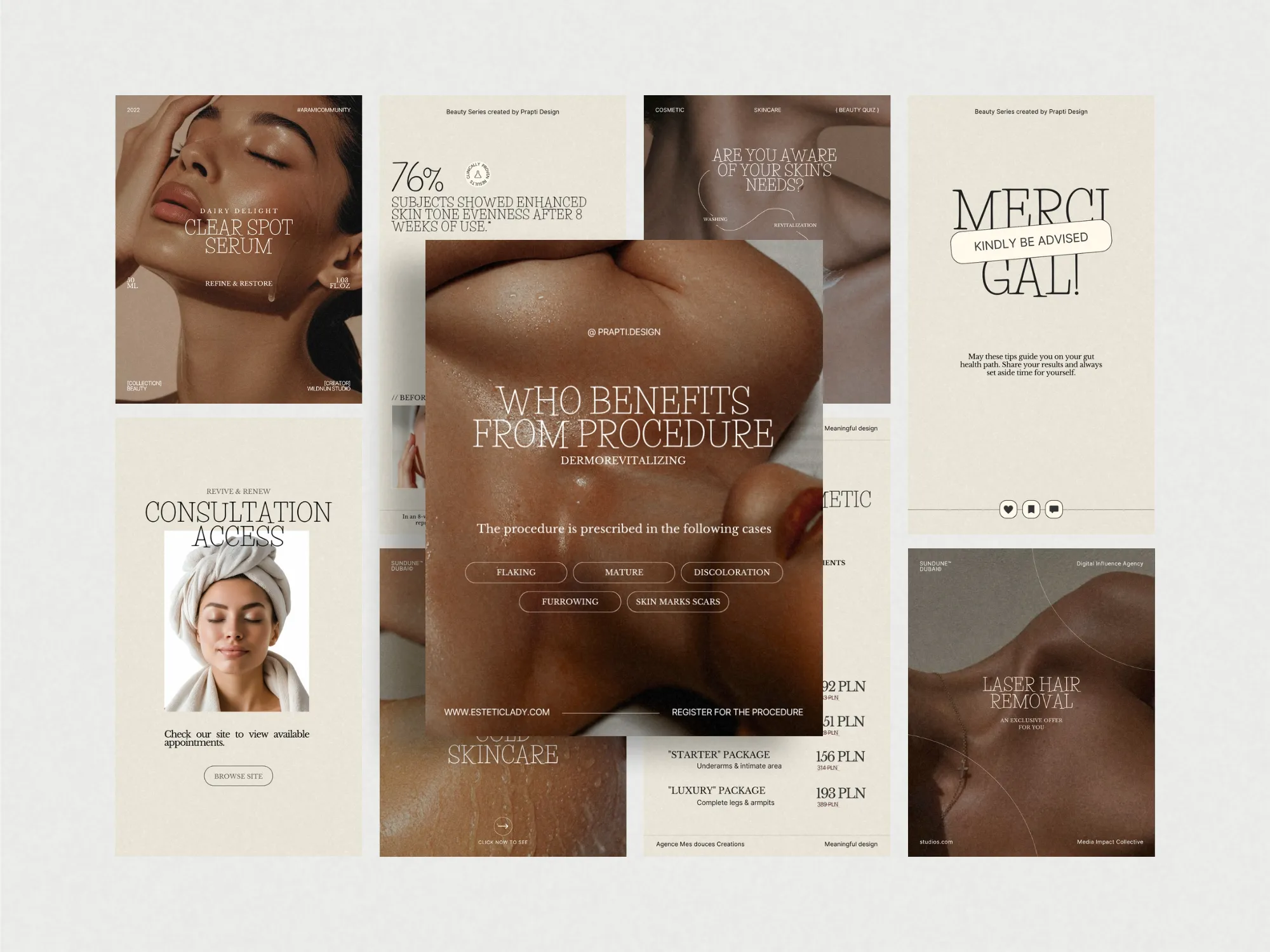 Engaging Skincare Post & Story Template presenting before-and-after images, designed to boost trust for skincare businesses on Instagram.