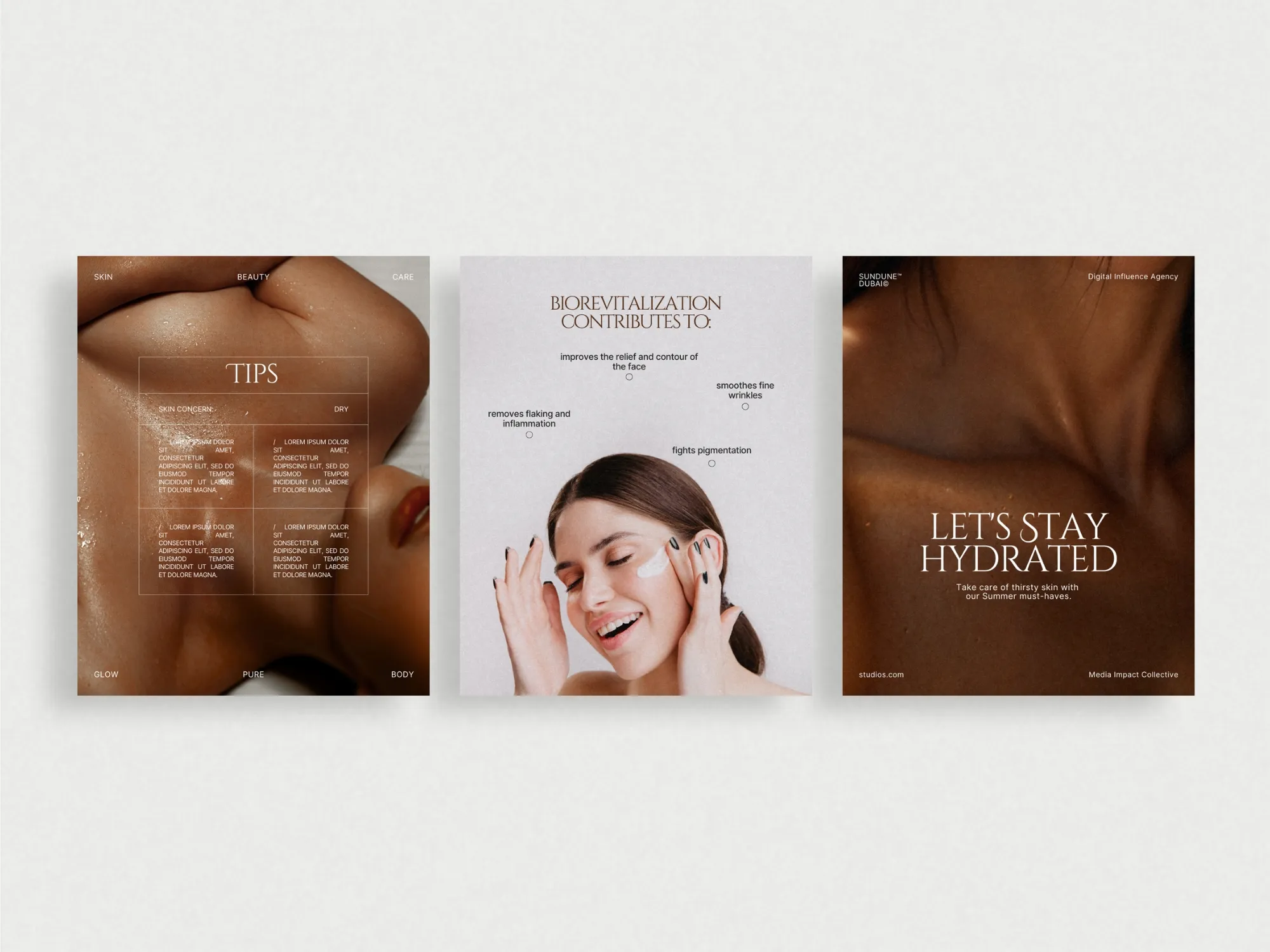 Complete marketing kit featuring beautiful skincare post bundle templates, made to captivate and convert followers into clients.