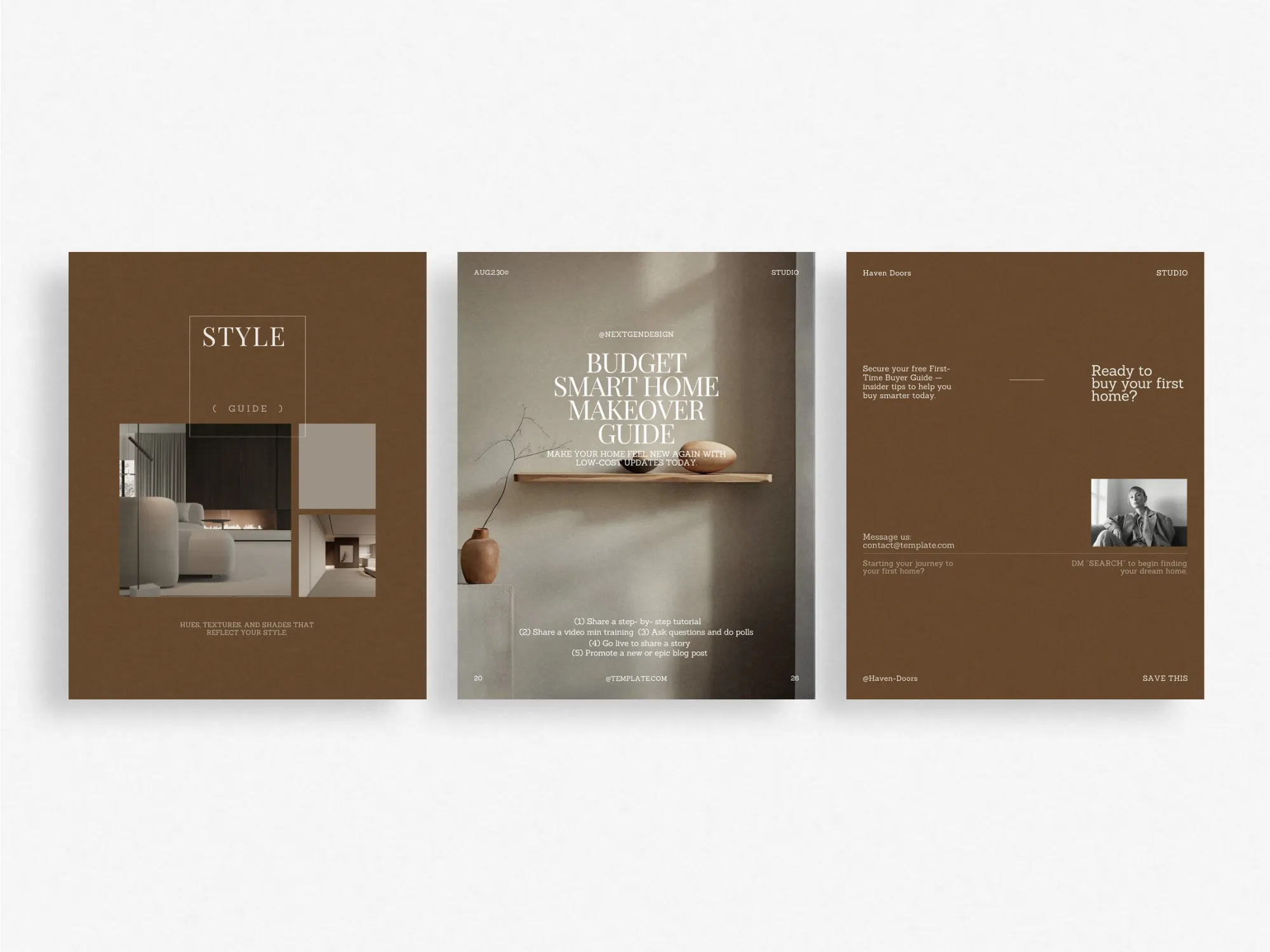 Customizable Instagram post designs for real estate, perfect for engaging clients with property updates, available in 1080x1350 PX format for Canva.