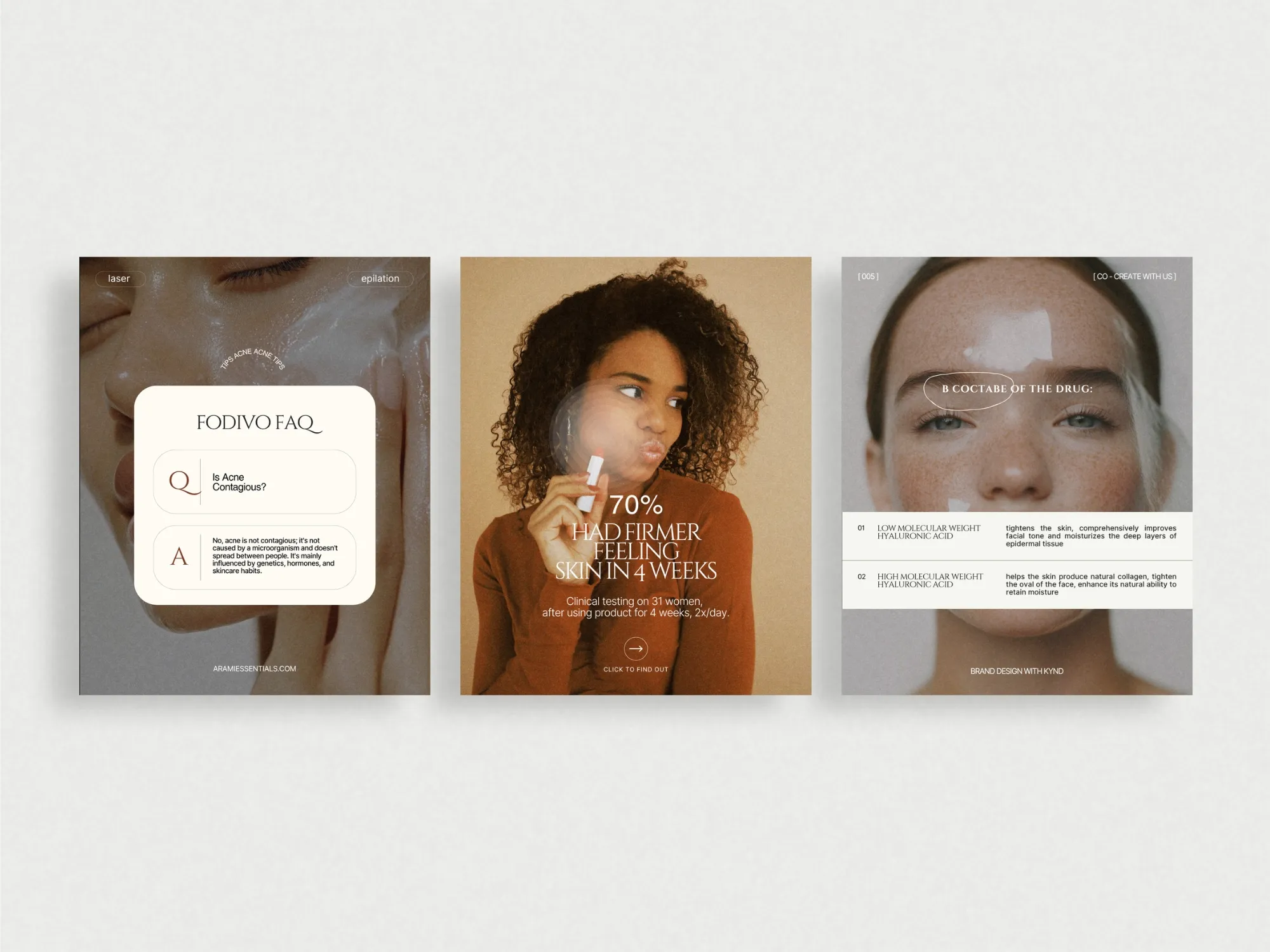 Stylish 35-piece Instagram post template set for skincare brands, optimized for Canva to create stunning beauty content effortlessly.