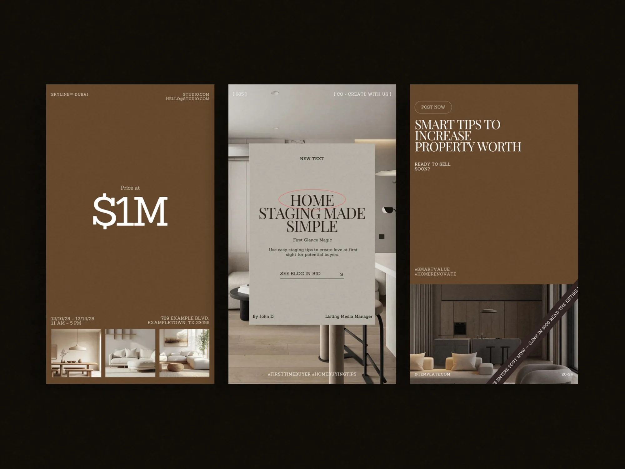 40 customizable Instagram story templates designed for real estate agents, seamlessly compatible with Canva for effortless editing.