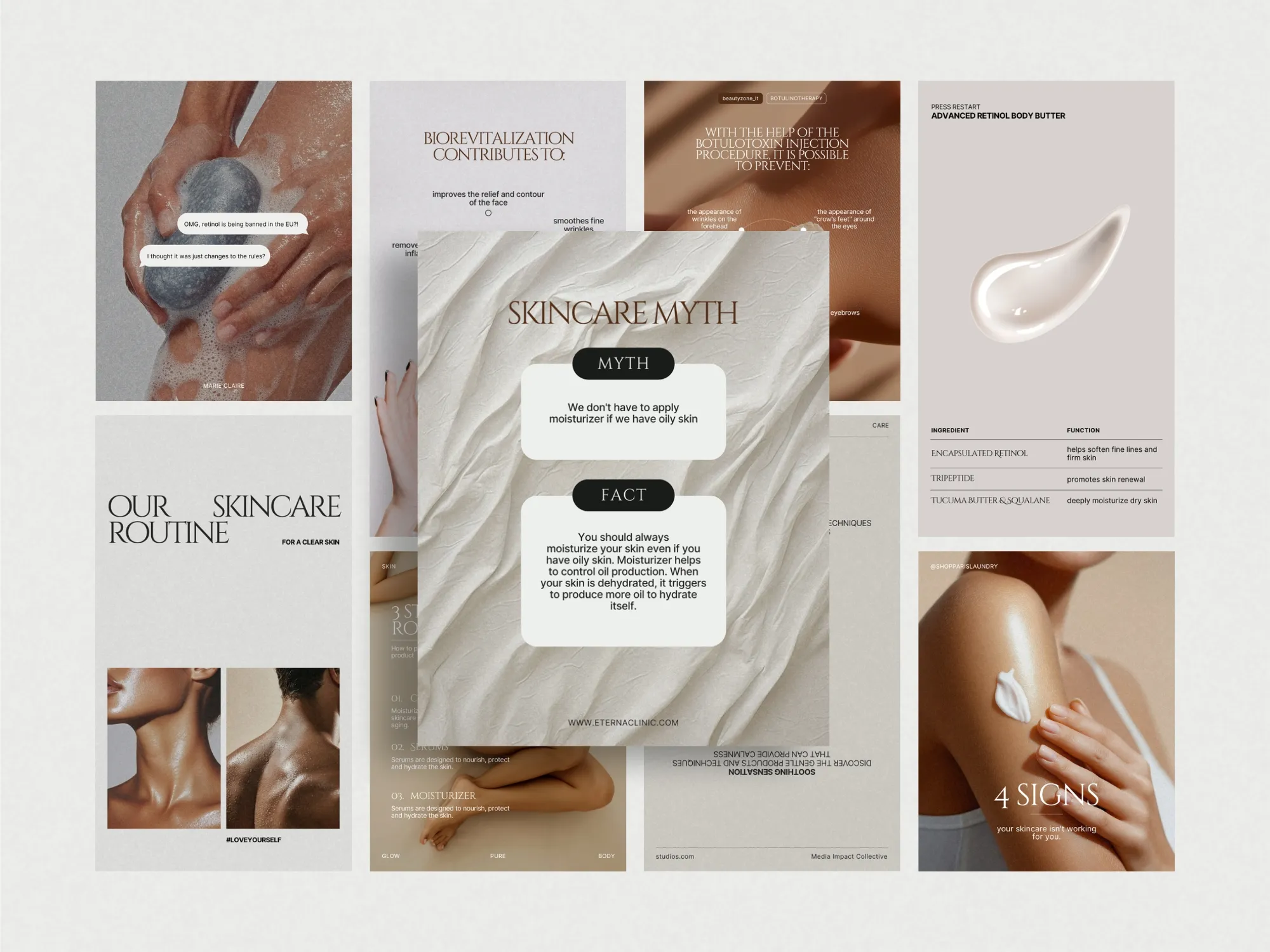 Beautifully designed skincare post template, emphasizing healthy glow transformations, ideal for engaging audiences on social media platforms.