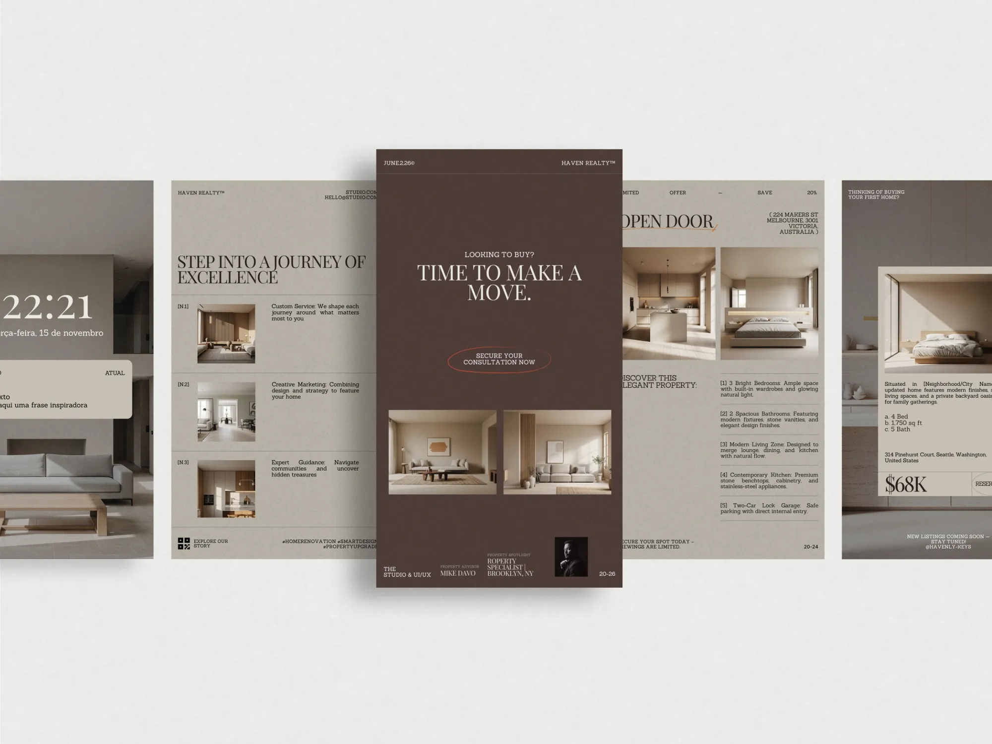 Impress potential buyers with visually appealing Instagram story templates in 1080x1920 PX, designed specifically for the real estate market.