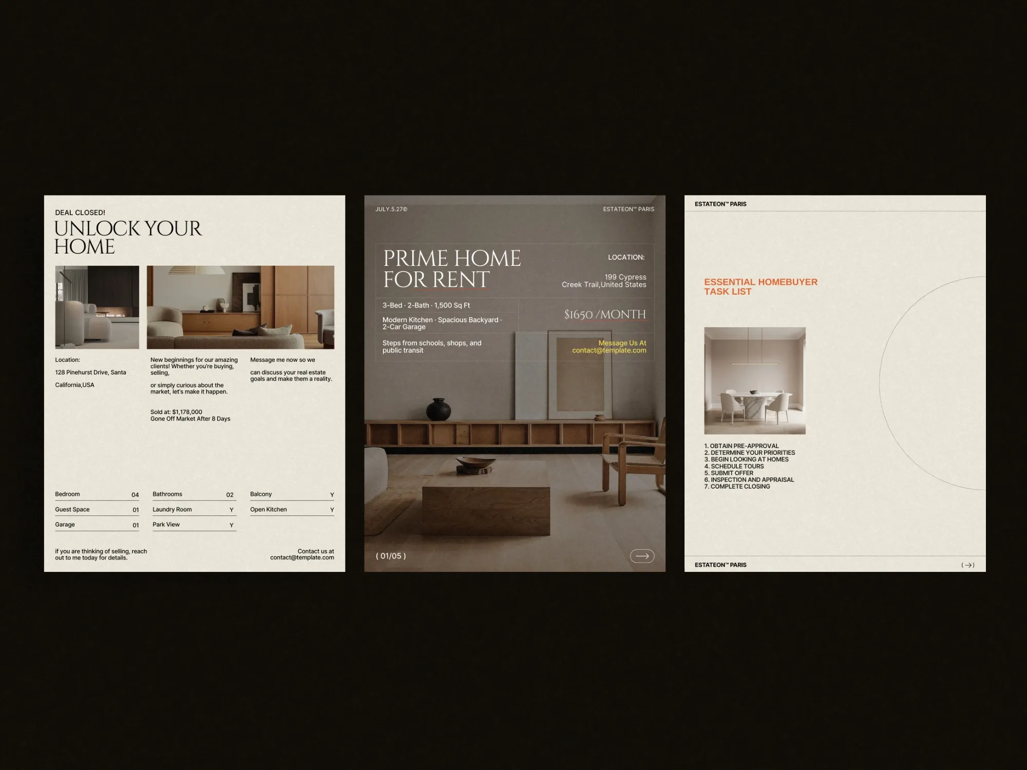 Versatile real estate Instagram post template collection, 40 editable designs for Canva at 1080x1350 PX, ideal for effective realtor marketing.