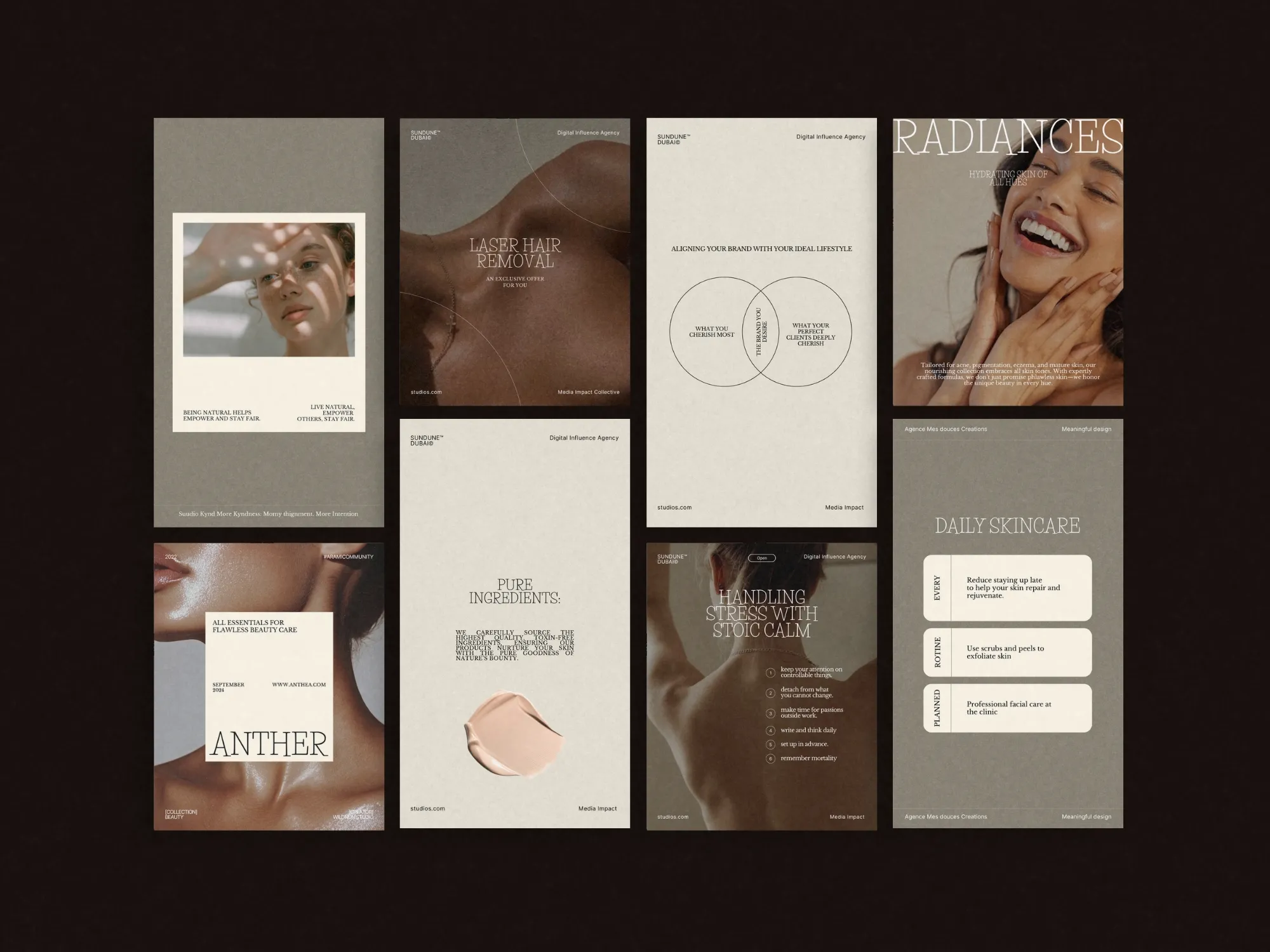 Versatile skincare Instagram bundle template set 1080x1350 PX, crafted for skin clinics to easily reflect their brand's peaceful essence.
