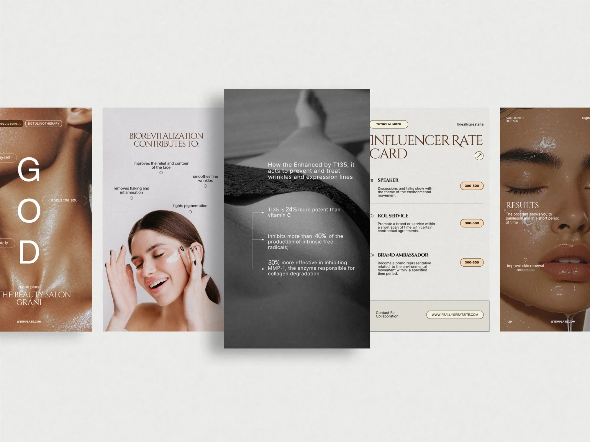Digital download skincare Instagram story templates, featuring trendy aesthetics ideal for promoting tips and offers in the beauty industry.