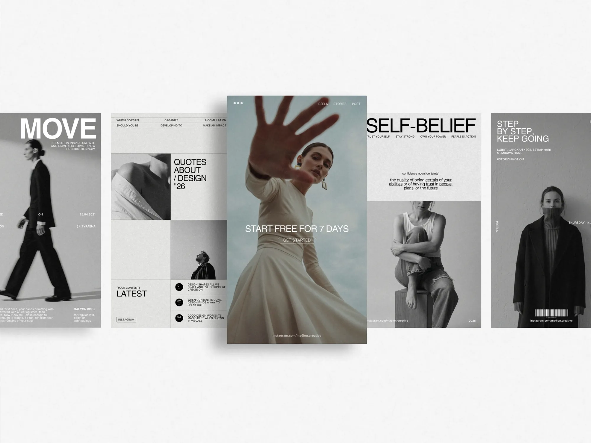 Vibrant marketing story templates for businesses, offering a professional look in Canva to streamline social media strategy.