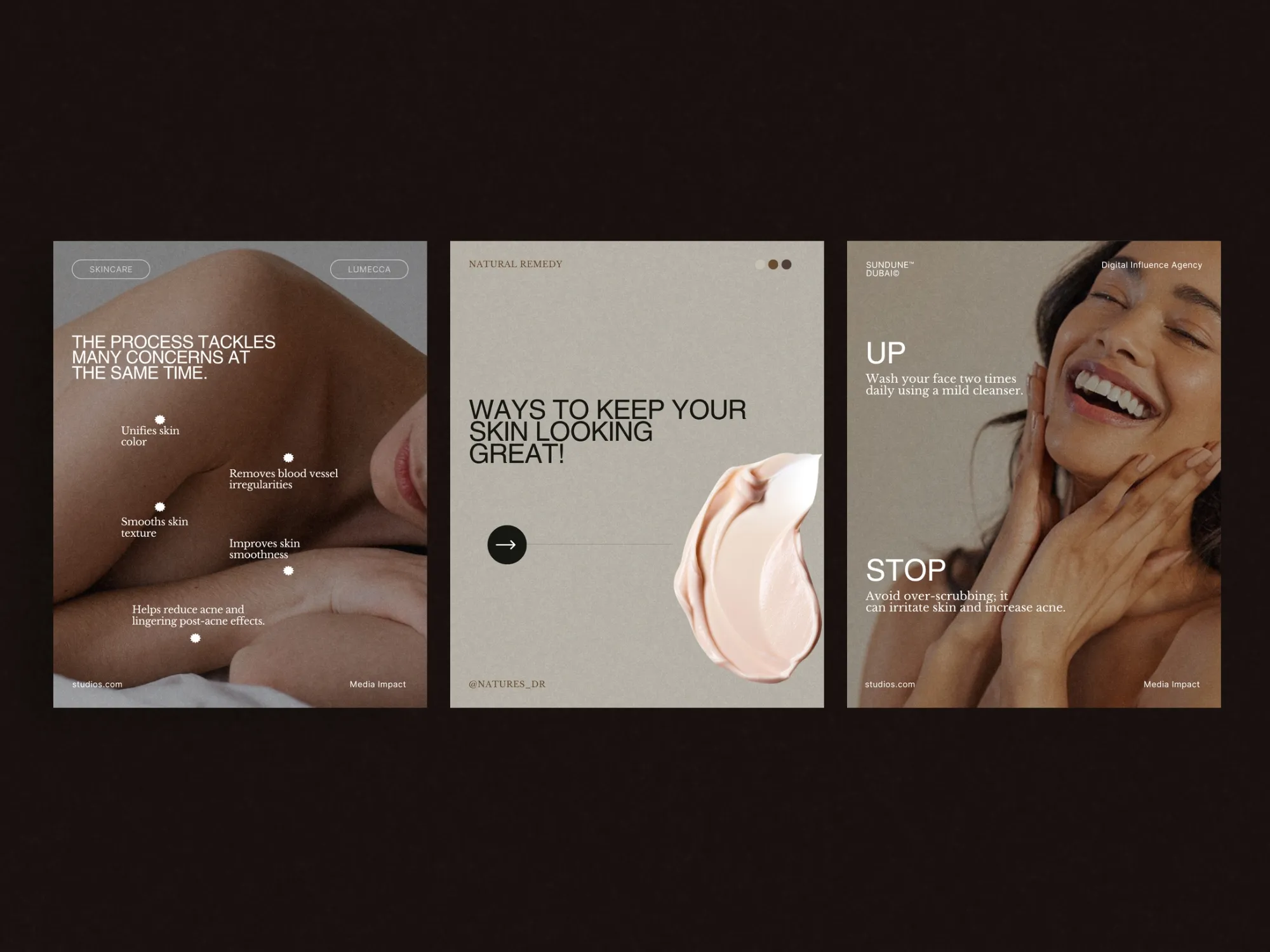 Professional Canva templates that make skincare promotions stand out, offering a 1080x1350 PX layout for visually compelling brand content and campaigns.