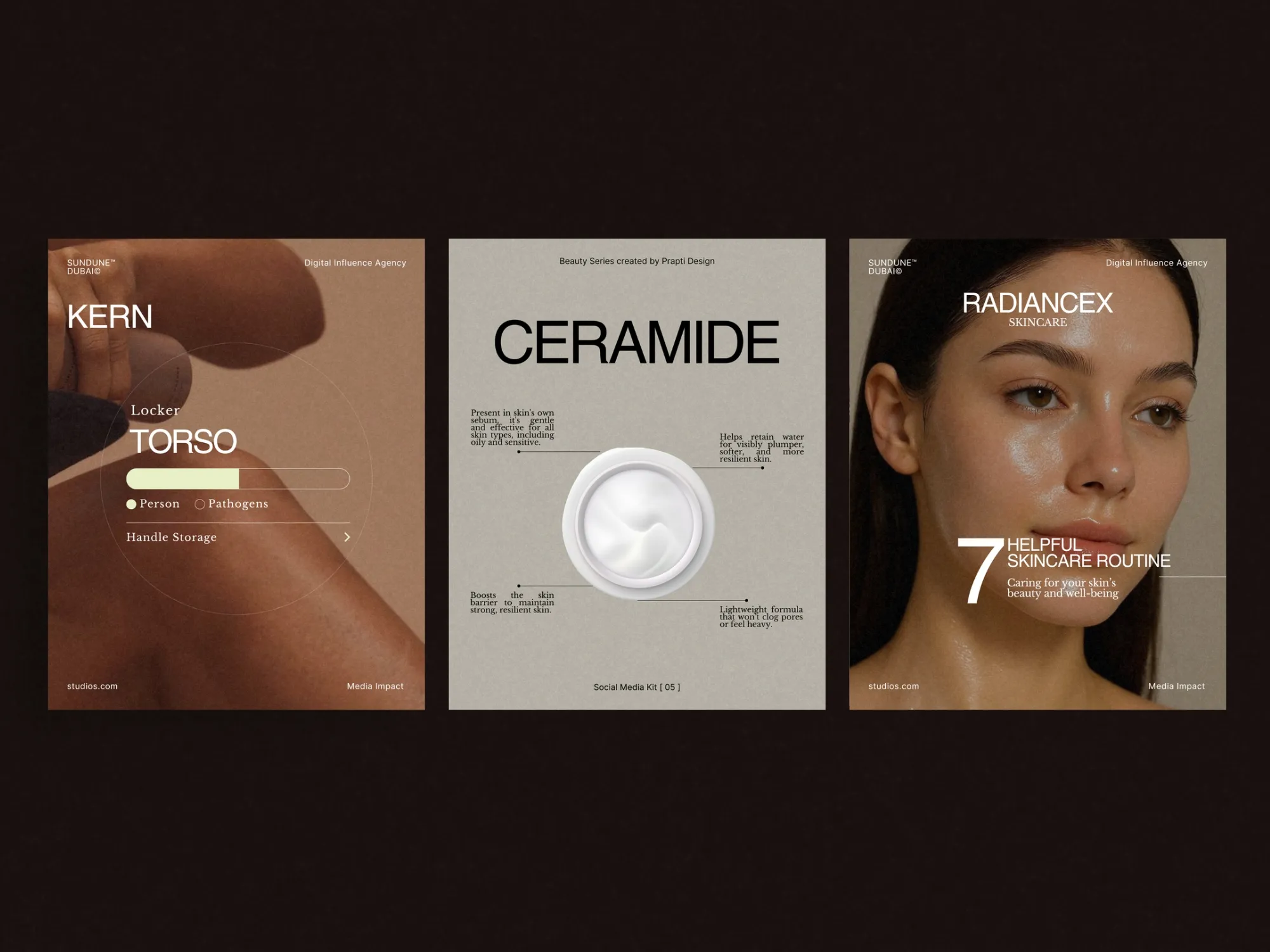 Chic and effective skincare Instagram post bundle designed for entrepreneurs, ensuring cohesive branding and professional aesthetics in every post.