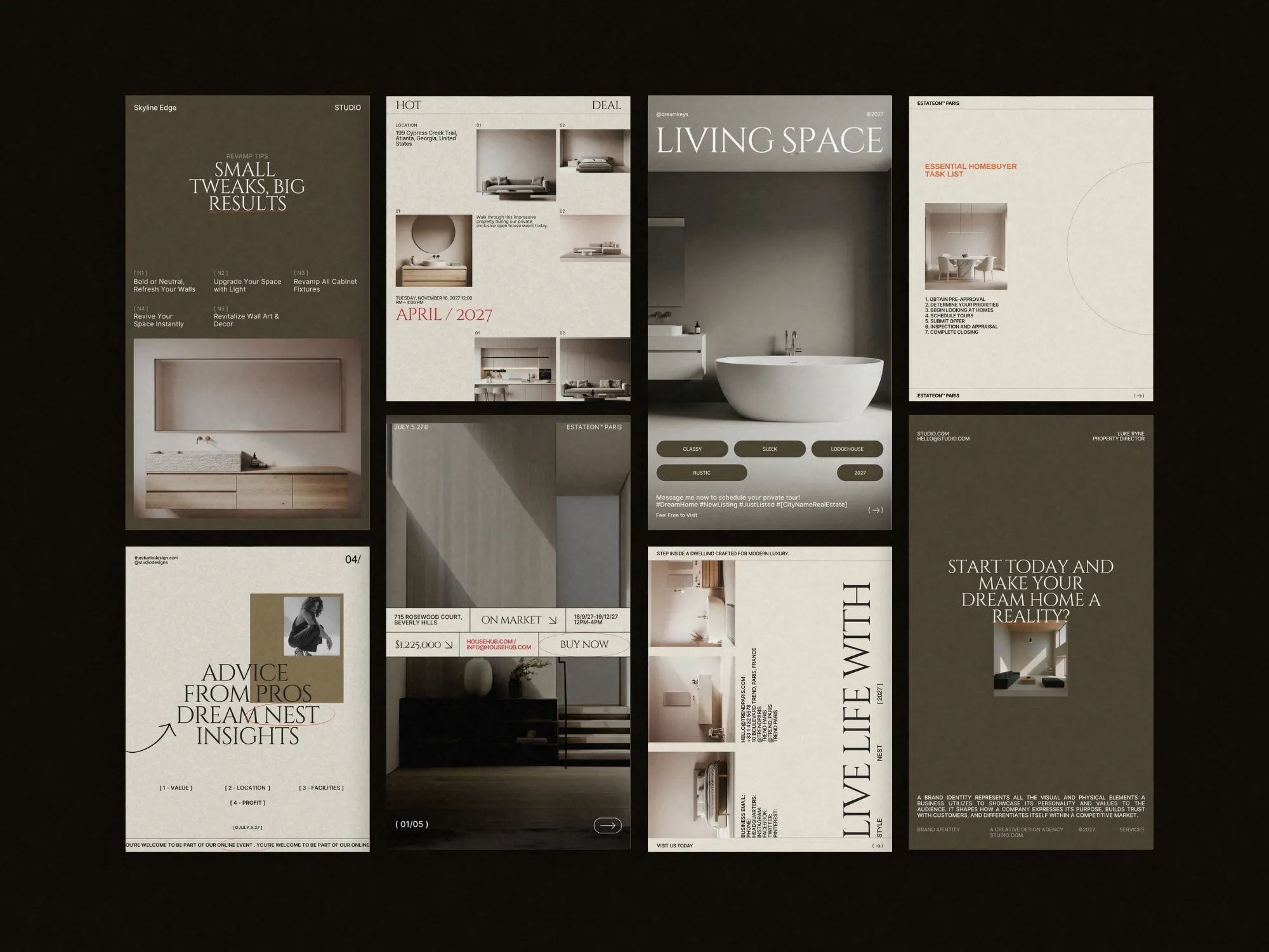 High-quality Canva real estate templates, combining clean design with vital property listing elements for modern agents.