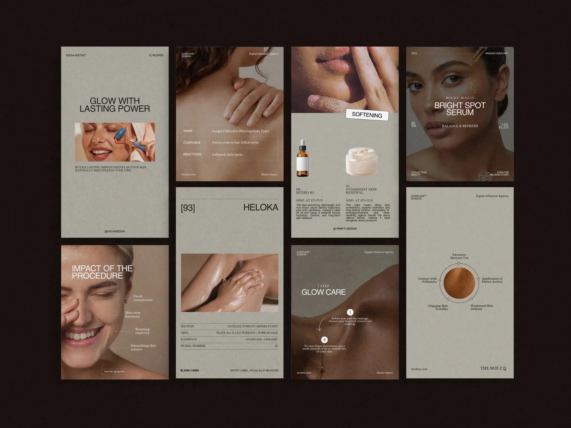 Enjoy a pristine Instagram feed with Graciously designed beauty skincare Canva templates, perfect for busy skin clinics and beauty influencers.