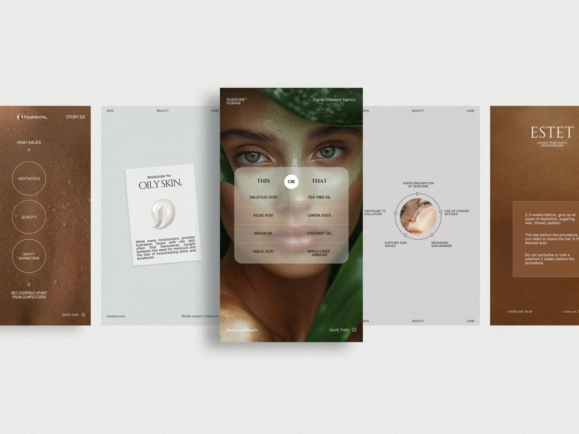 Digital skincare story bundle templates designed to elevate your beauty content with 105 stunning designs focused on user engagement and trust.