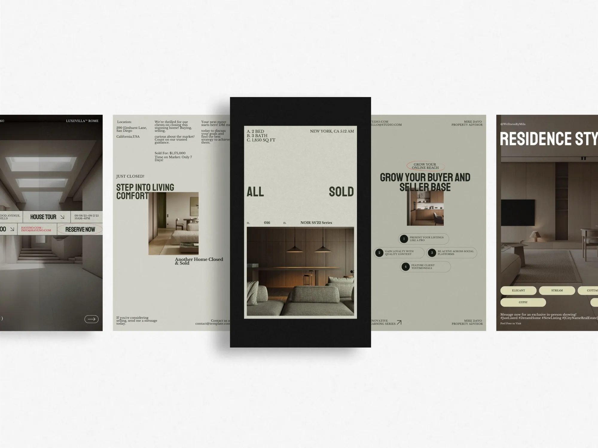 120 striking Instagram story templates for real estate, ready for customization in Canva to elevate your property marketing strategy with ease.
