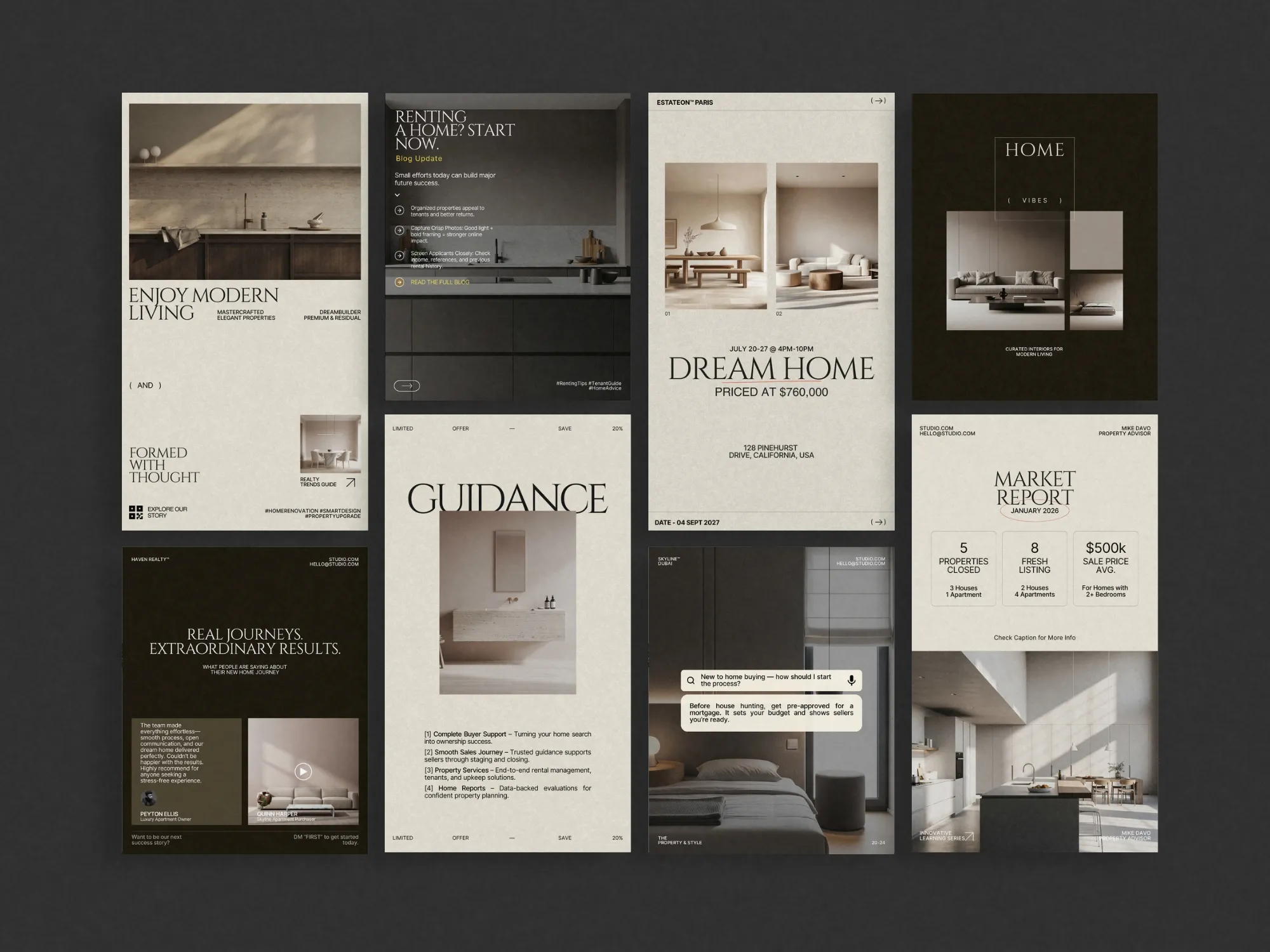 Stylish post and story Canva bundle templates aimed at realtors; perfect for consistent and eye-catching property marketing on Instagram.
