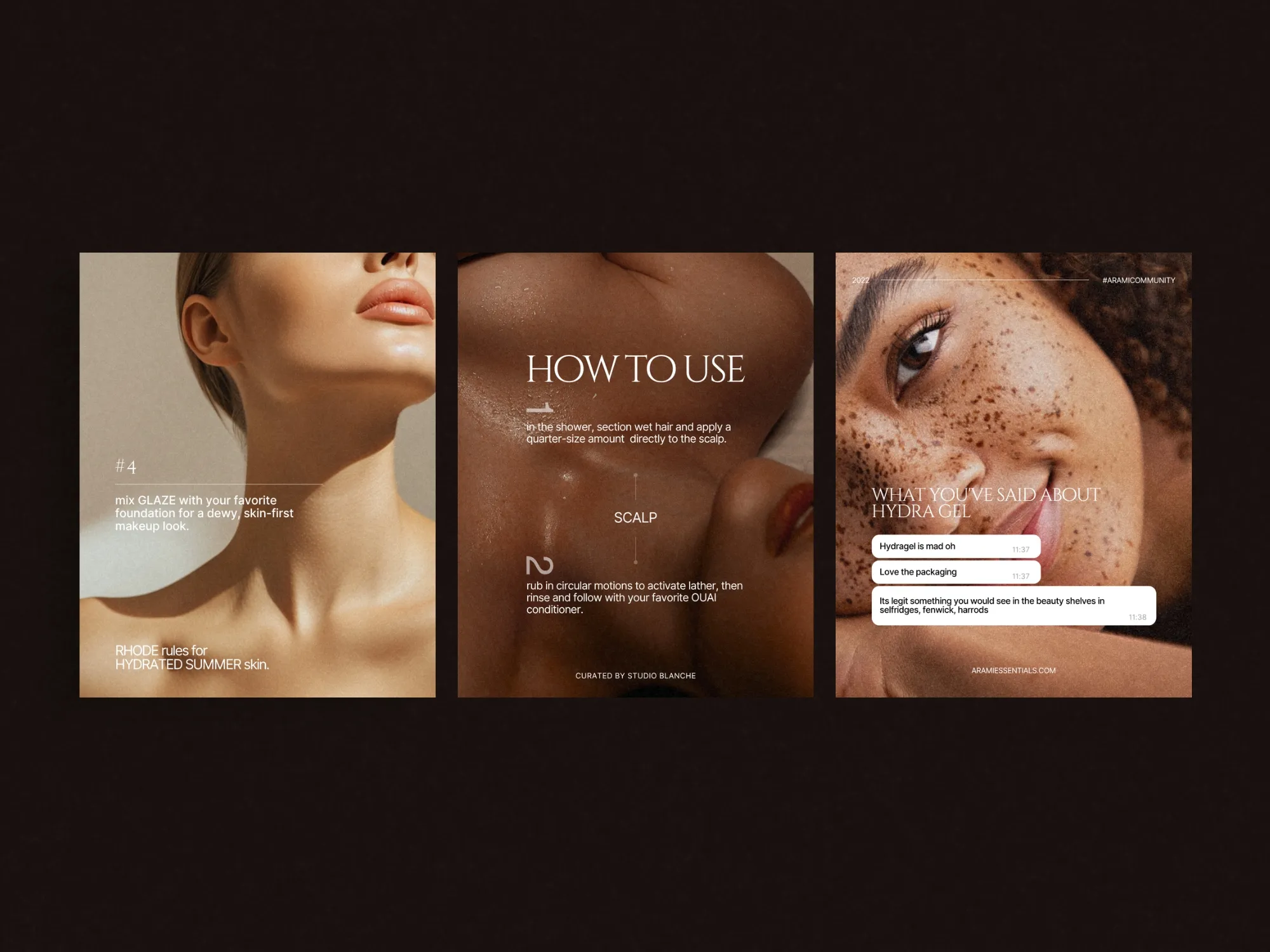 Canva-compatible skincare Instagram post templates presented in a professional layout, perfect for engaging users at 1080x1350 PX.