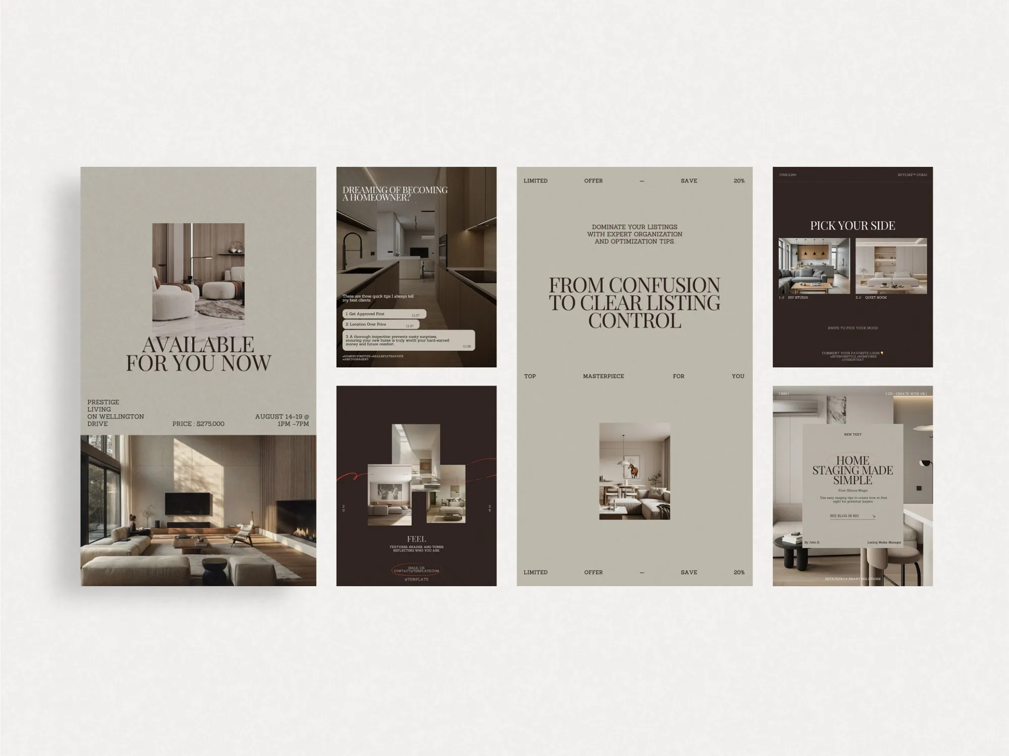 Versatile Canva templates for real estate professionals, maintaining consistent branding in Instagram posts, 1080x1350 PX dimensions.