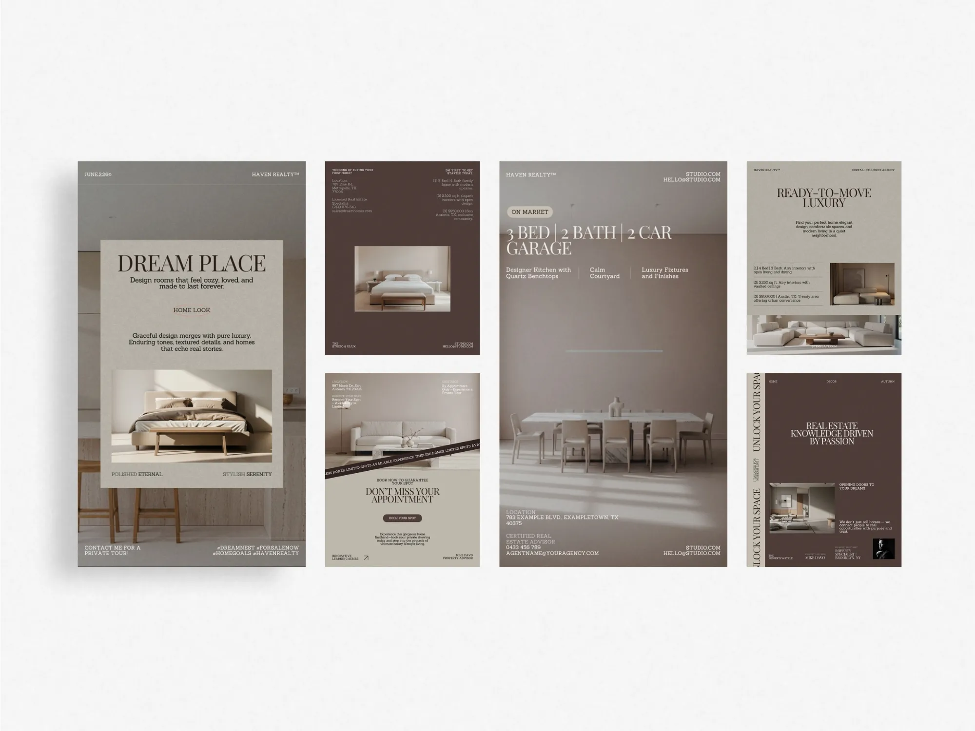 Impressive Canva-compatible real estate story template displaying modern design elements, perfect for professionals seeking consistent branding.