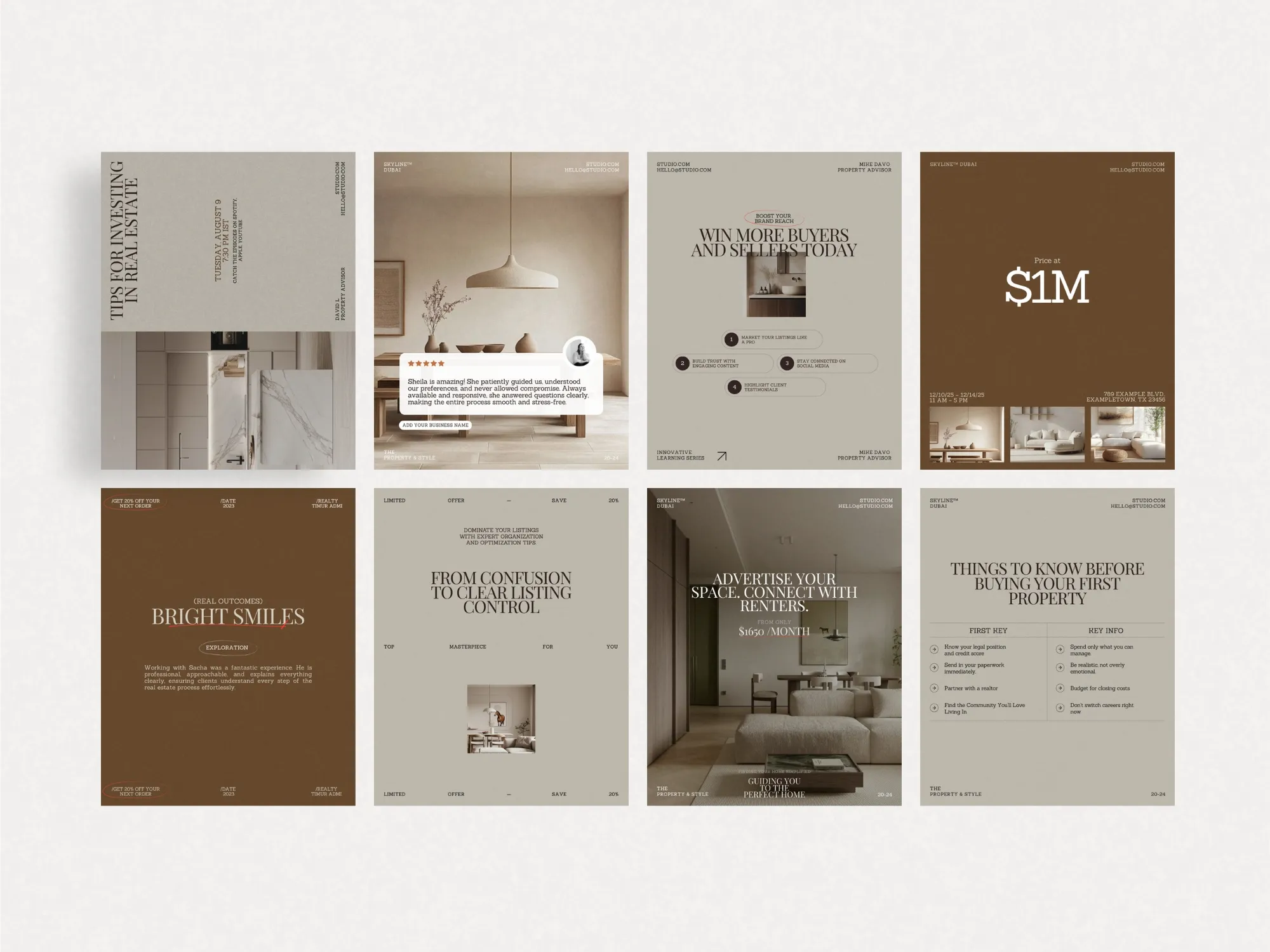 Highly customizable Instagram post template suited for realty agencies, promoting listings in stunning 1080x1350 PX format via Canva.