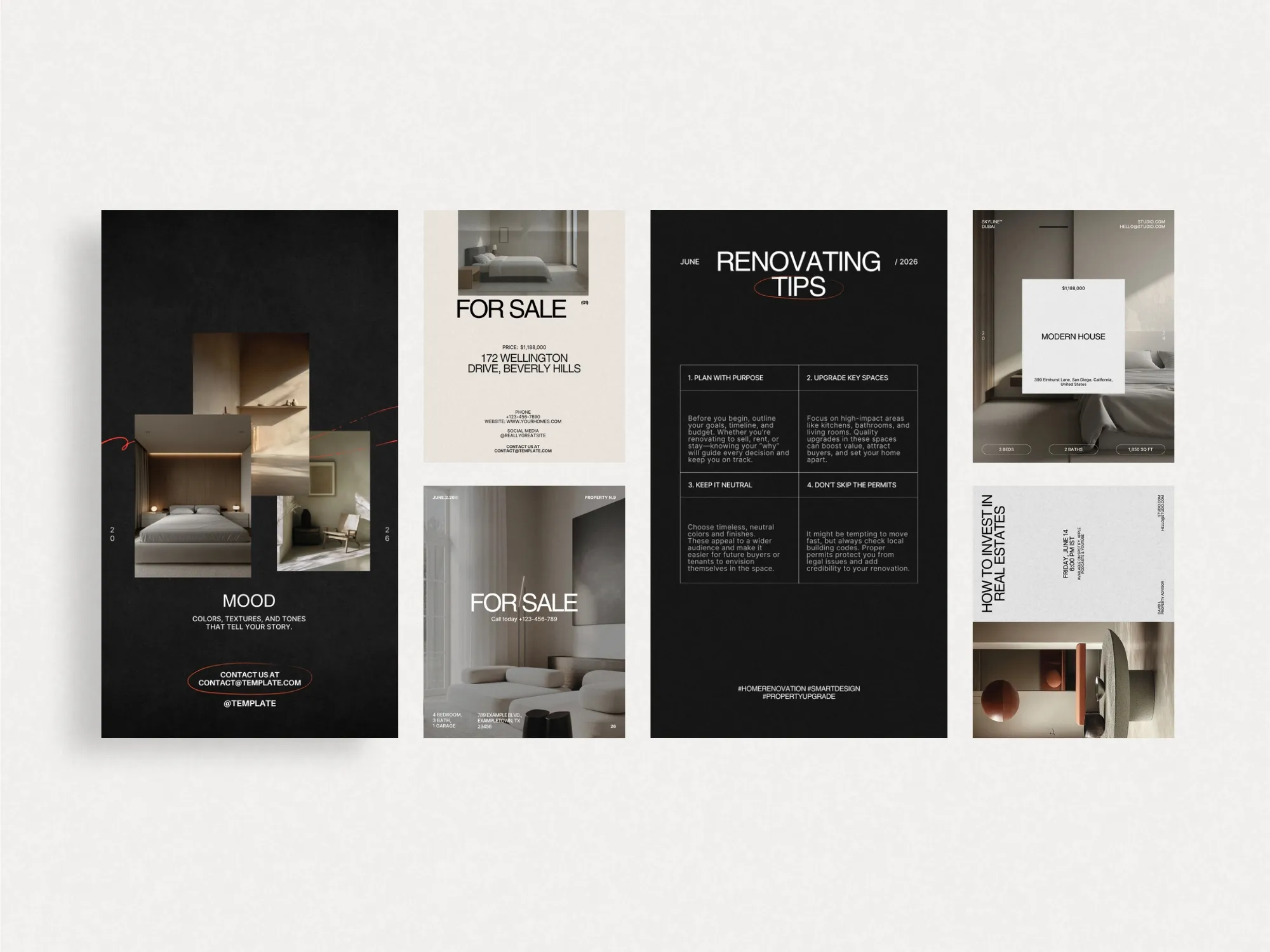 Bright and professional Canva realtor kit, featuring real estate templates for posts and stories, perfect for enhancing brand identity online.