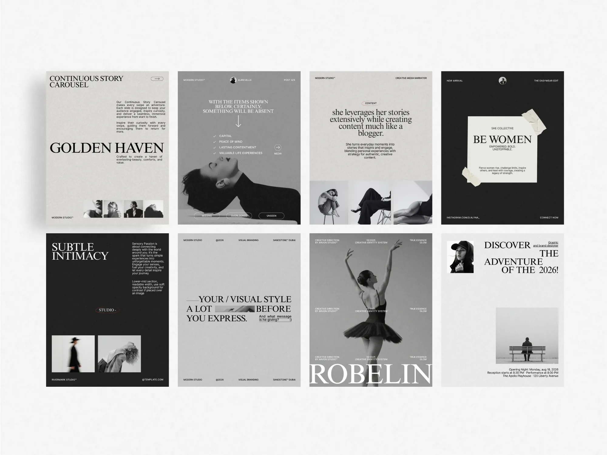 Versatile social media promo post pack with digital delivery, providing users with 105 professional templates for impactful marketing.