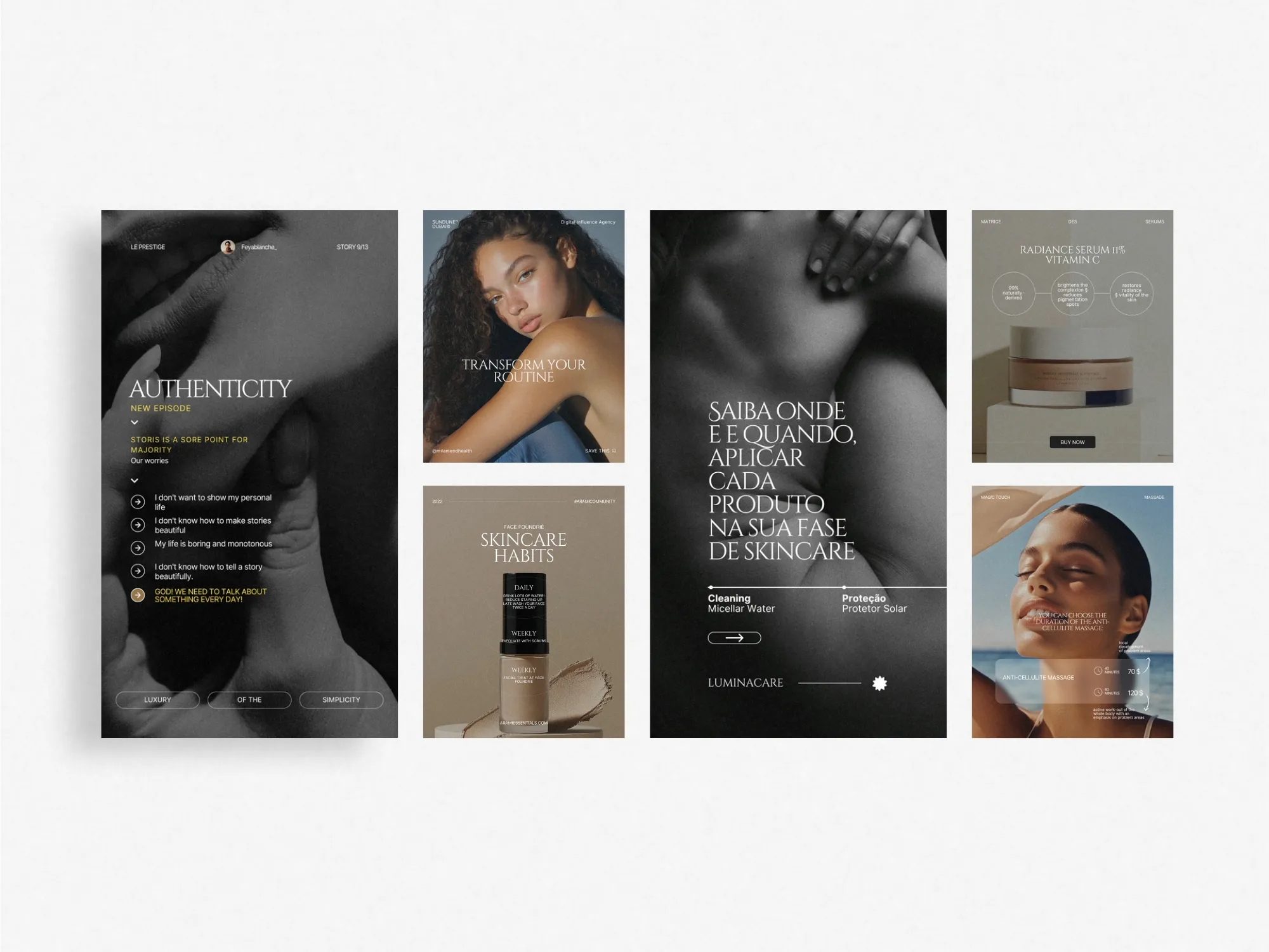 Bright and professional Instagram template tailored for skincare businesses to showcase seasonal promotions and expert advice.