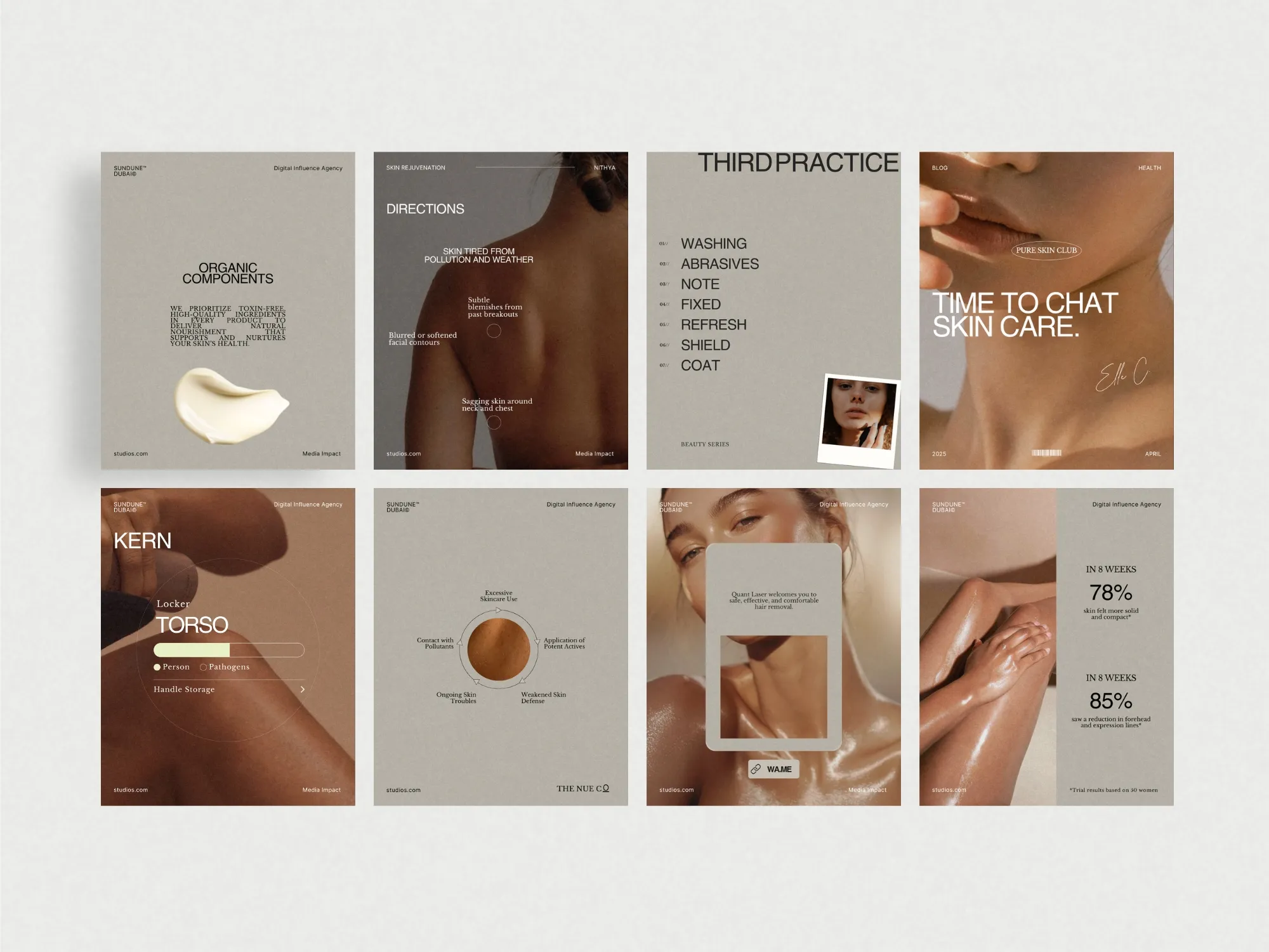 Digital download skincare Instagram post templates that help cosmetic shops highlight product benefits with stylish designs tailored for social media sharing.
