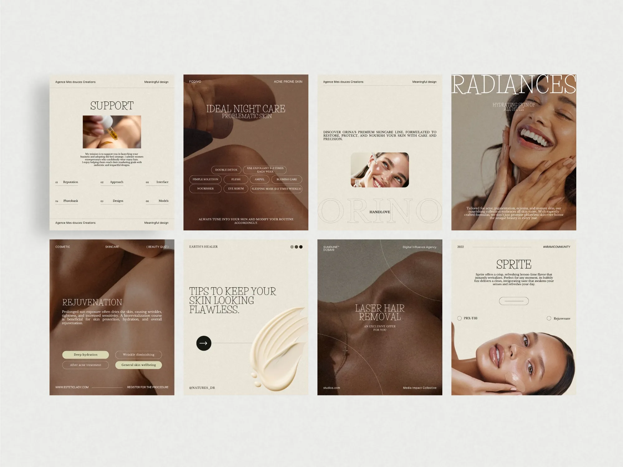 Make a statement on social media with these aesthetically pleasing skincare post bundle templates, ideal for clinics and shops focused on professional appeal.