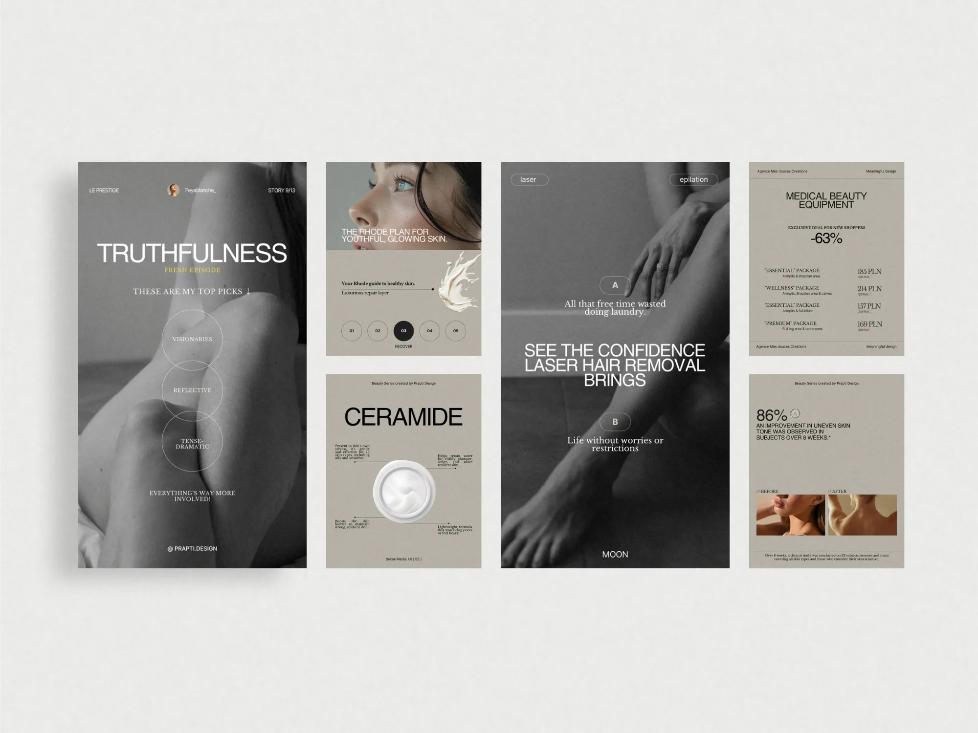 Clean, visually striking Canva template for sharing skincare advice and routine tips, perfect for estheticians to engage clients effectively.