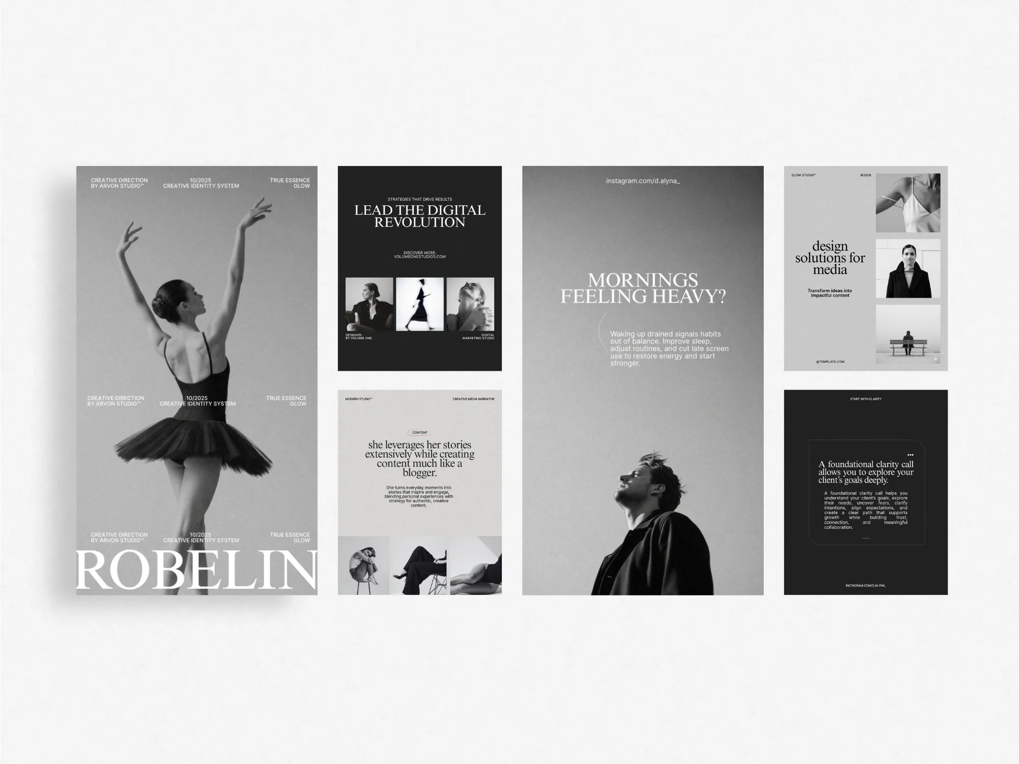 Stylish Instagram posts and stories kit offering 1080x1920 PX Canva templates that streamline branding for digital marketers and entrepreneurs.