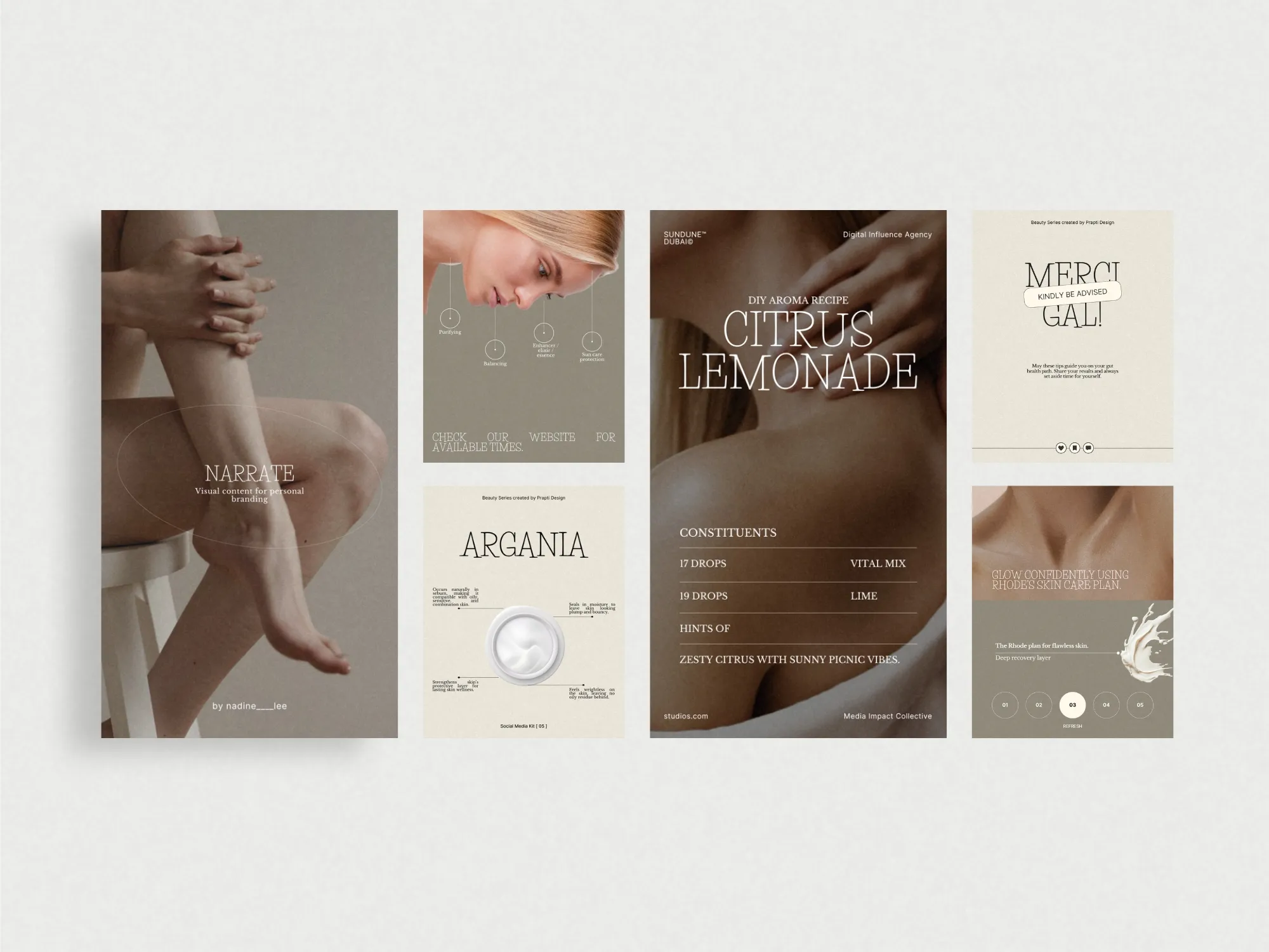 Chic Instagram post template featuring aesthetic layouts and vibrant imagery, perfect for skincare brands promoting their offerings.