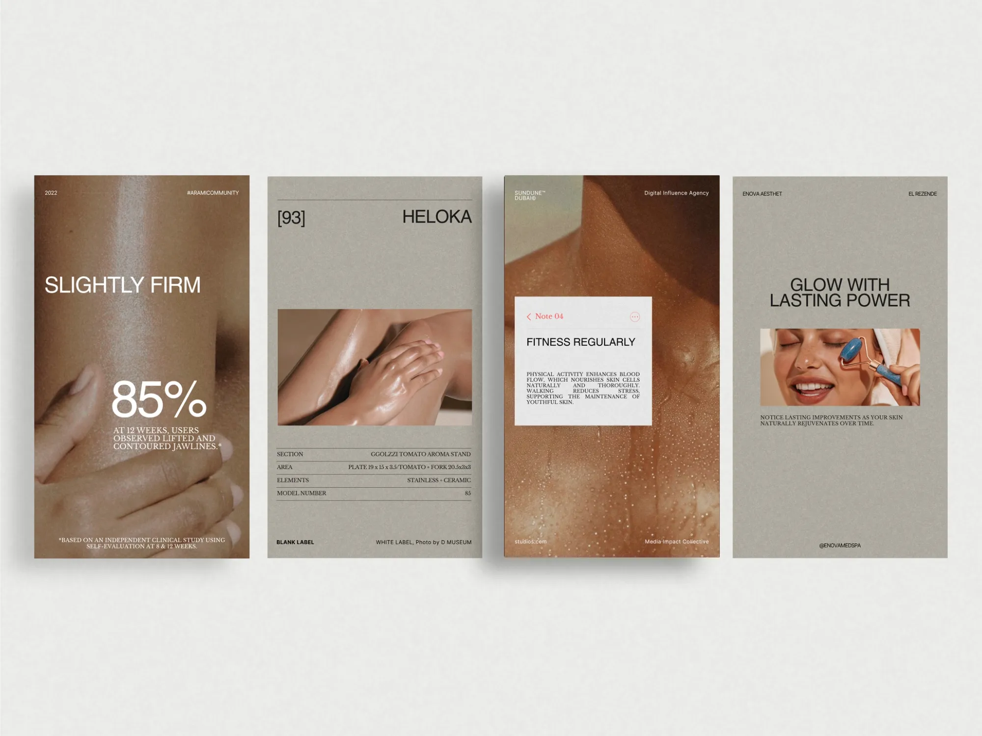 Dynamic and cohesive Instagram story templates for skincare brands, helping promote beauty offerings effectively with visually engaging formats.