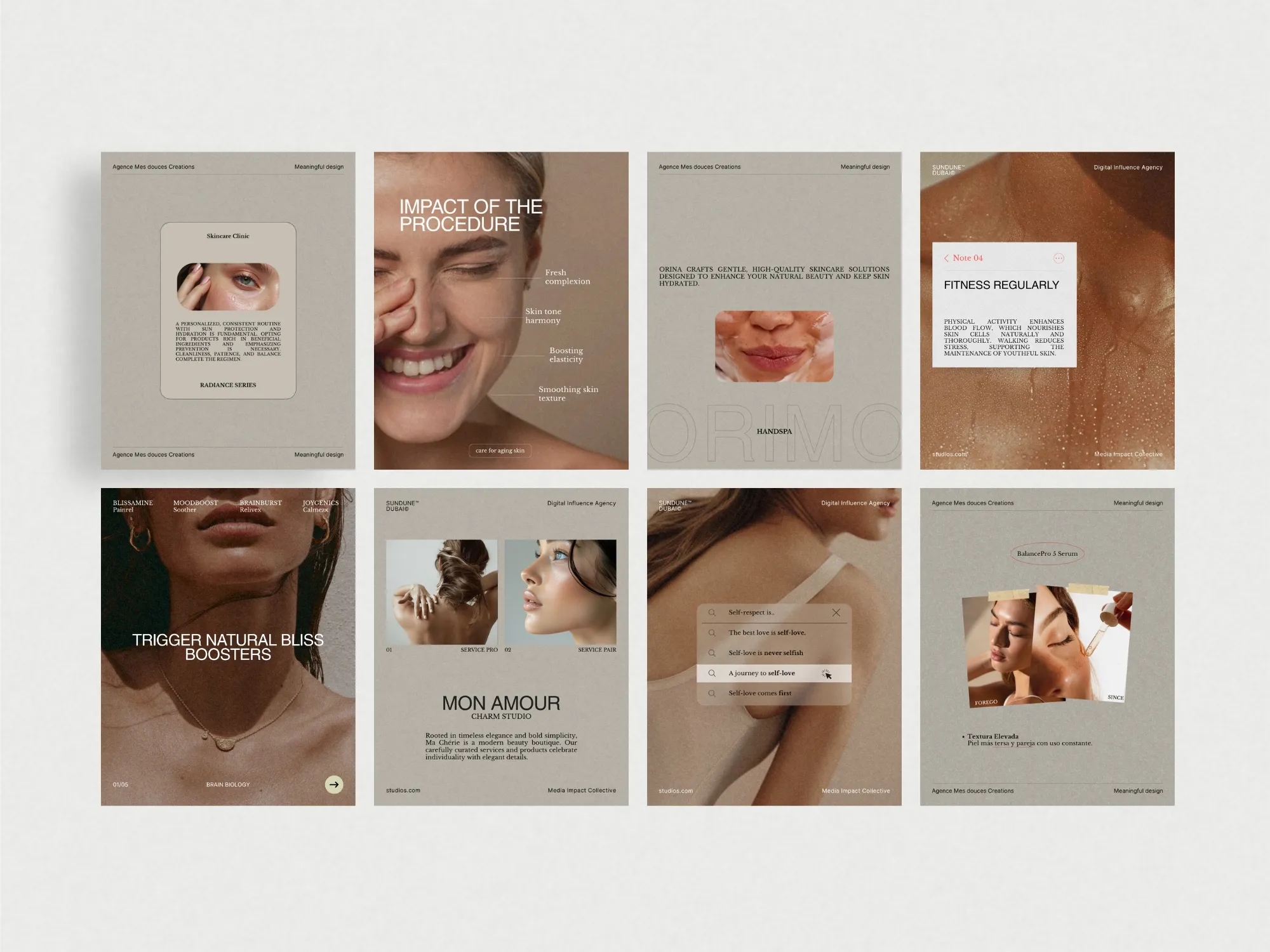 Vibrant Canva-compatible Skincare Instagram post templates offering 35 unique designs for professional showcases of skincare products.