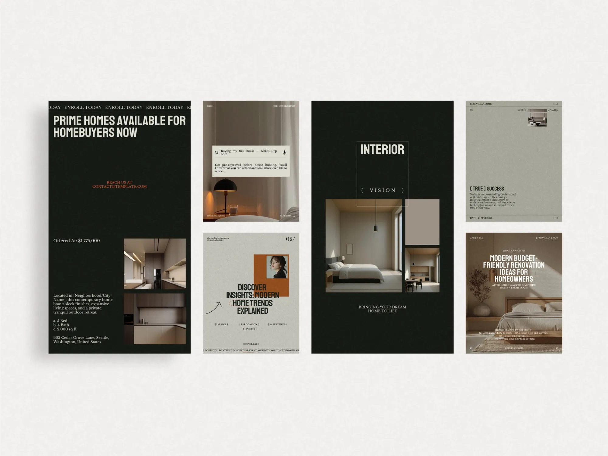 Engaging and professional Instagram templates optimized for real estate brokers, perfect for promoting listings and maintaining a strong online presence.