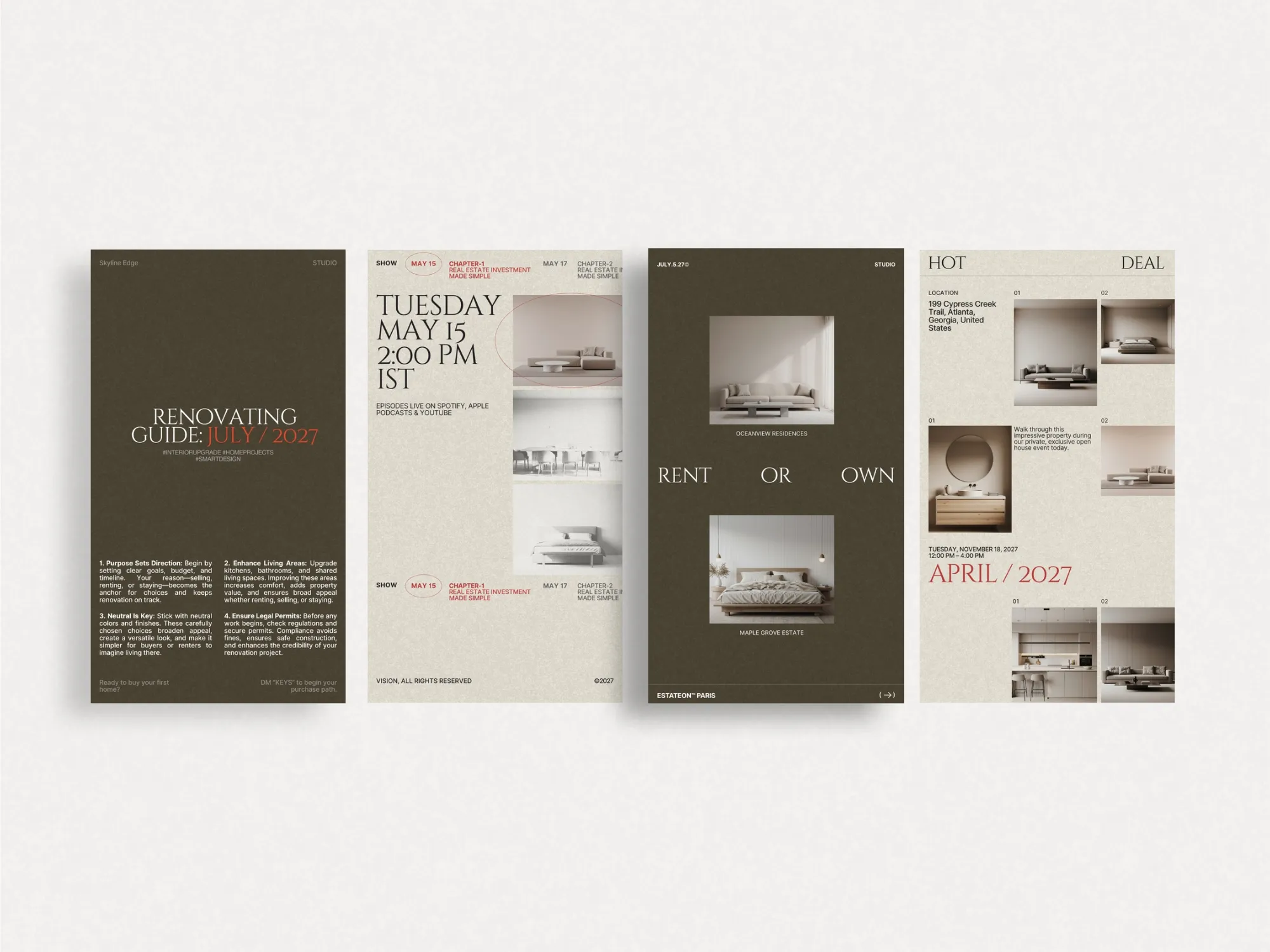 High-quality digital product offering 40 real estate Instagram story templates, optimized for Canva, to elevate social media marketing strategies.