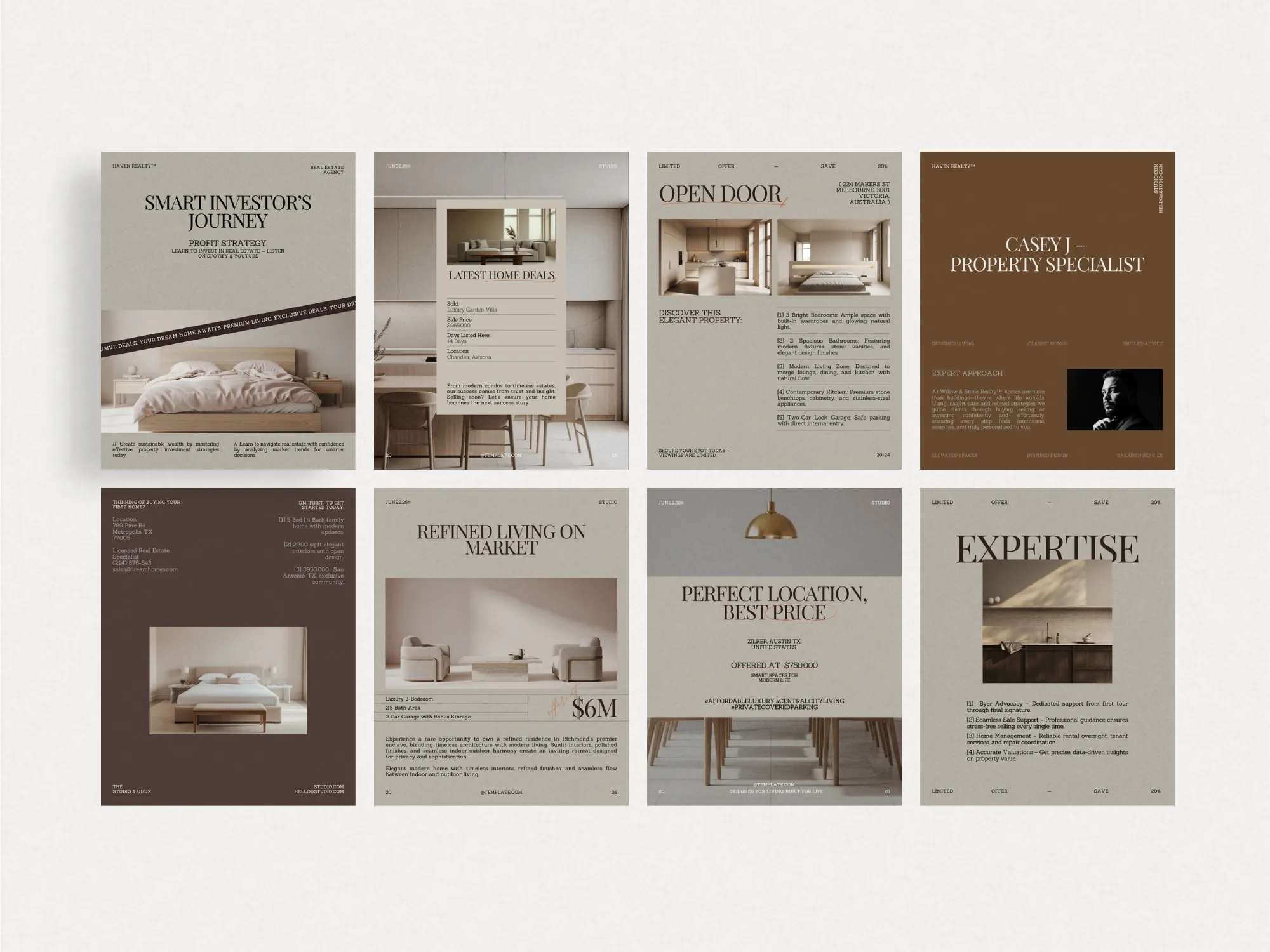 Creative Instagram post layout for real estate agents, featuring 40 unique templates that streamline marketing efforts with Canva compatibility.