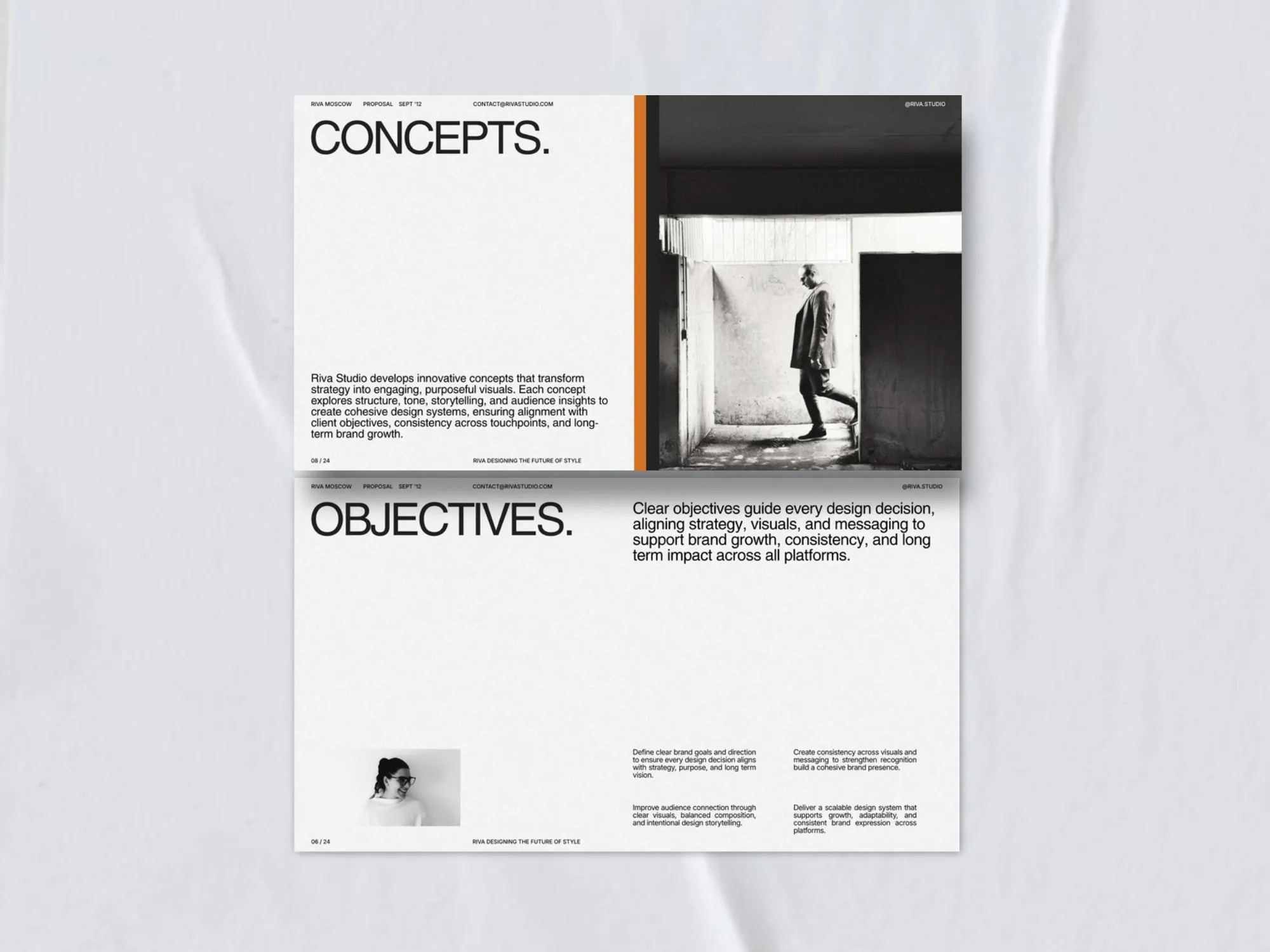 Stylish digital download brand proposal deck on Canva, offering 26 versatile templates for showcasing robust business strategies.